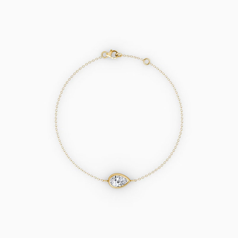 Pear Bezel Solitaire Bracelet
