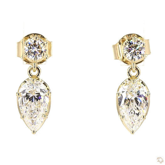 Pear Bezel Drop Earrings