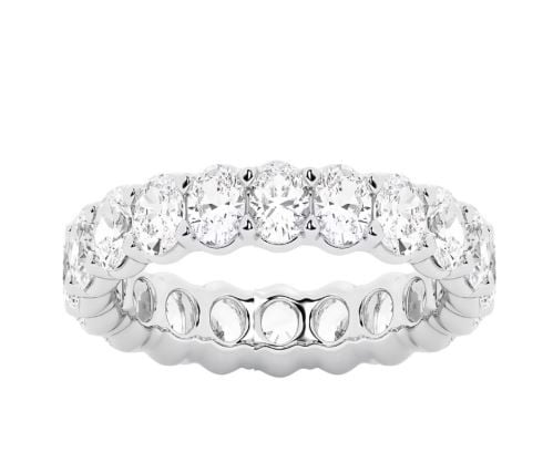 Sylvie 2 3/4CT Oval Lab Grown Diamond Wedding Band in 18K Yellow Gold