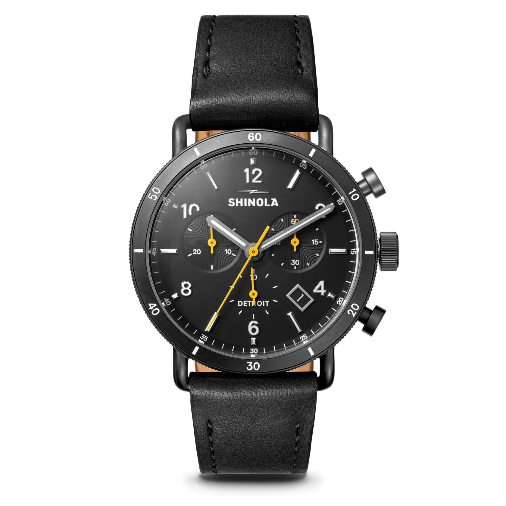 Shinola Canfield Sport 40mm - Black Leather