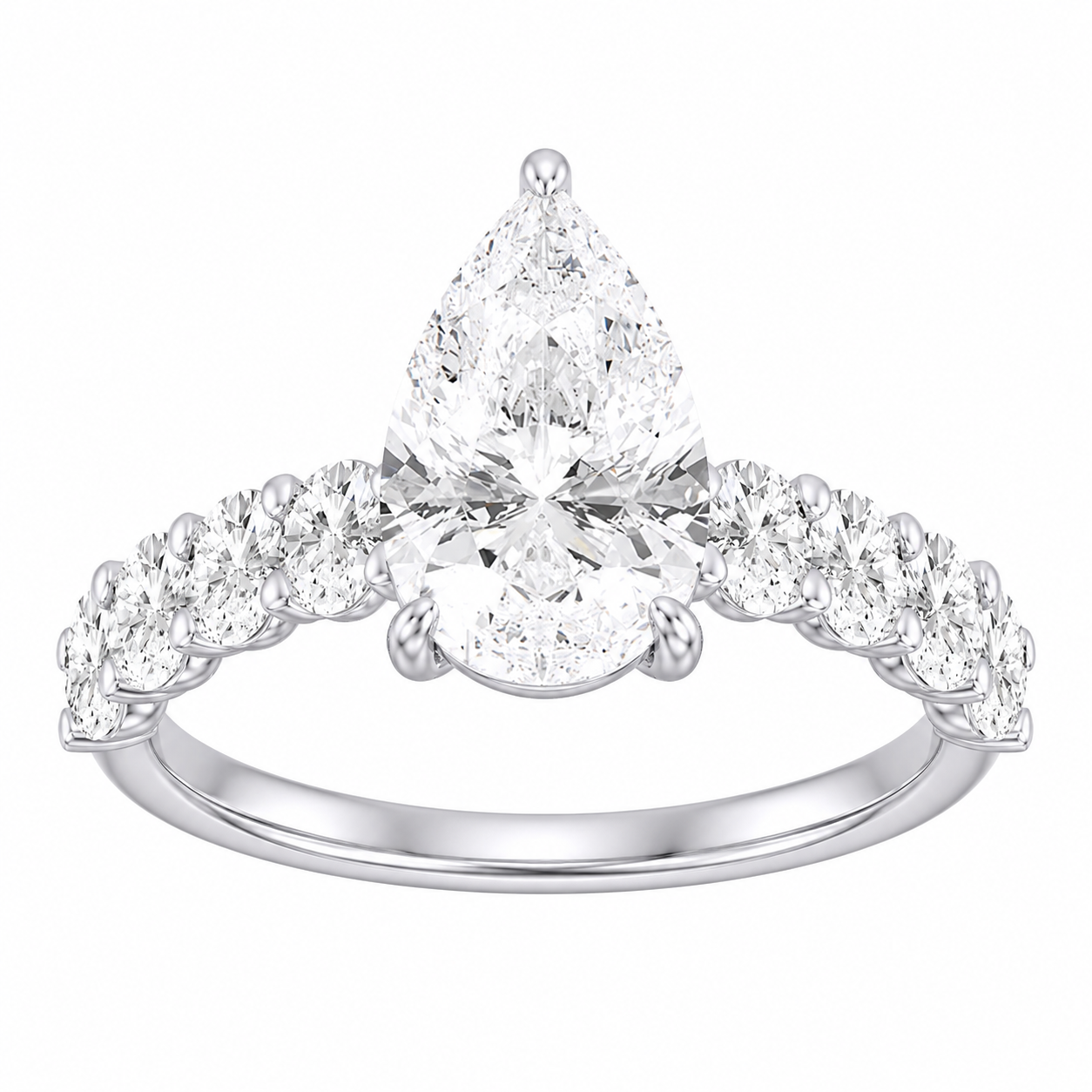 4.00ct Pear Lab Grown Diamond Accented Preset Engagement Ring