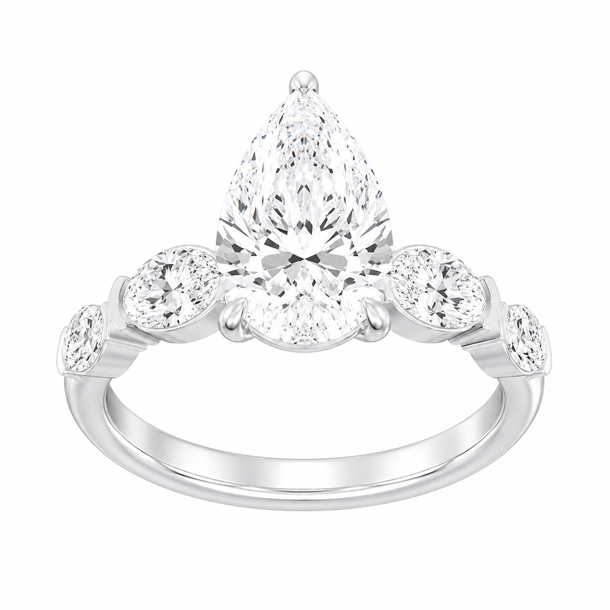 3.00ct Pear Lab Grown Diamond Accented Preset Engagement Ring