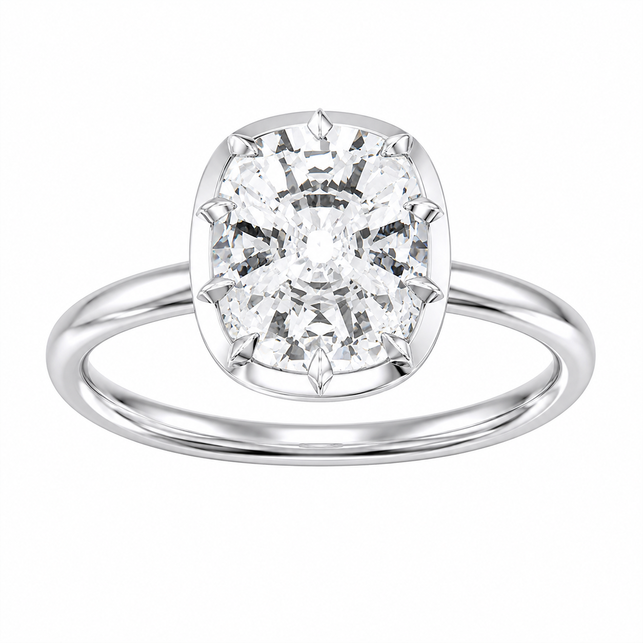 5.00ct Cushion Lab Grown Diamond Solitaire Preset Engagement Ring