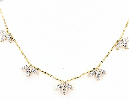 Half Flower Diamond Necklace