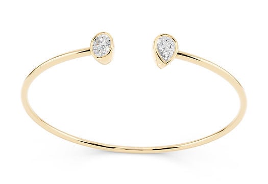 14K Gold Toi et Moi Bangle
