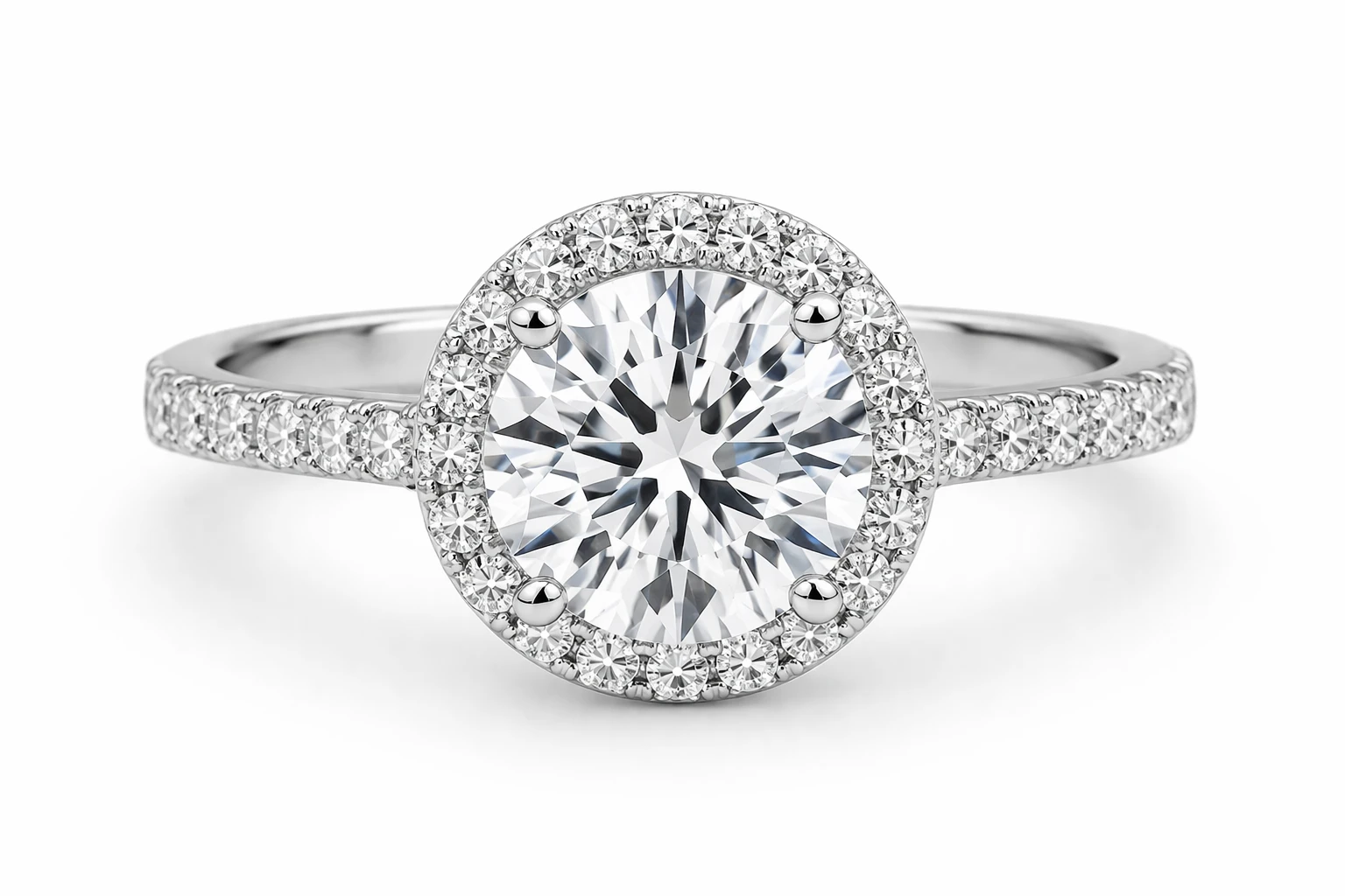 Halo Pave Lab Grown Diamond Preset Engagement Ring