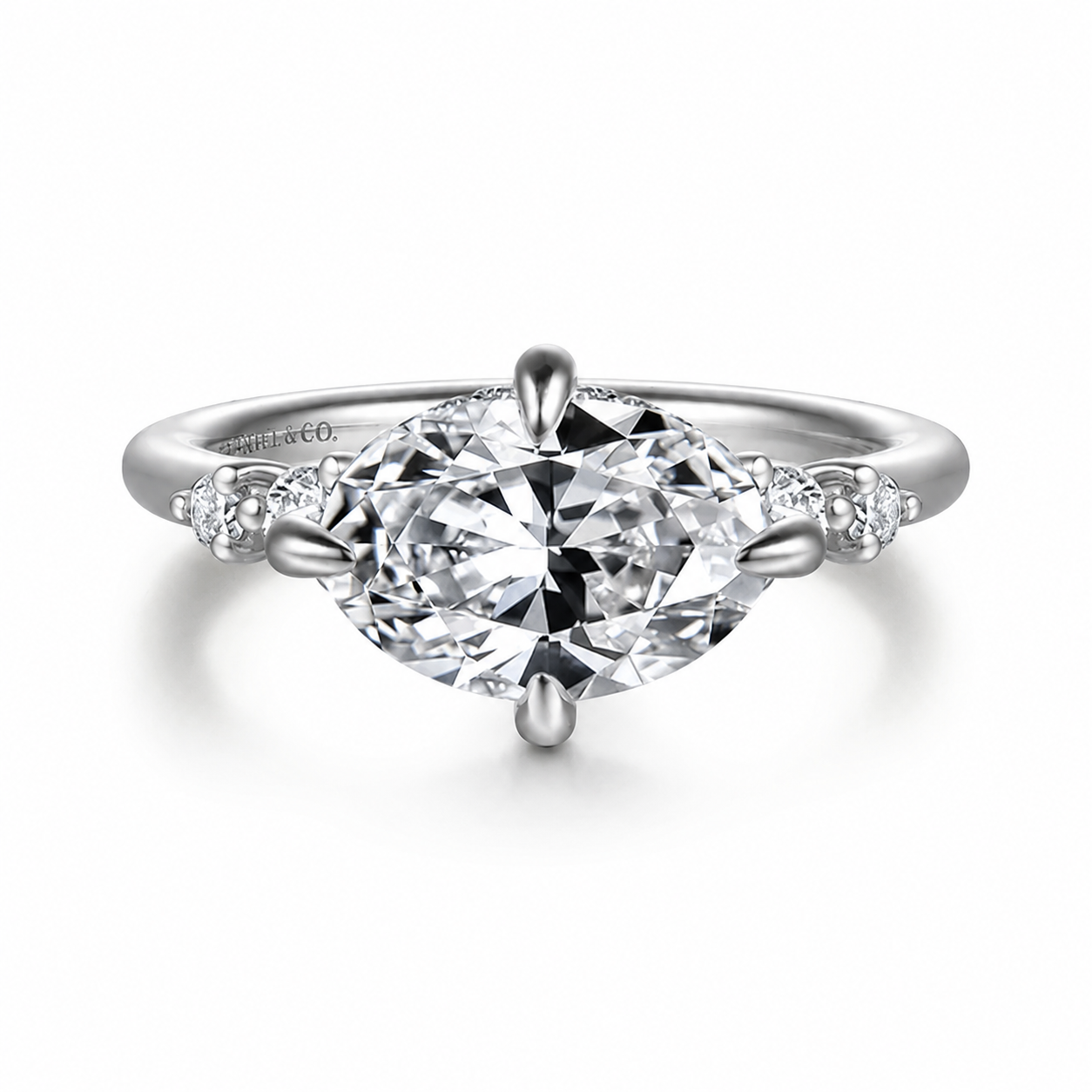 Selene East-West Compass Prong Accented Setting
