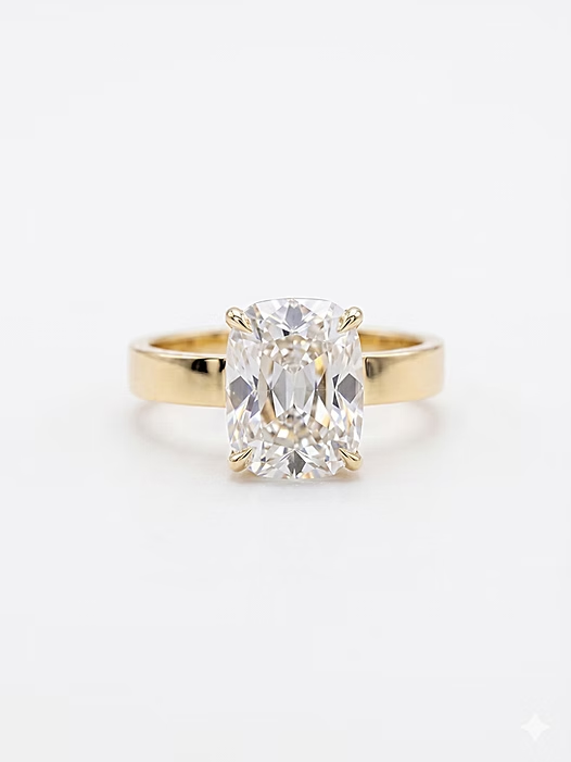 Old Cushion Hidden Halo Preset Lab Grown Diamond Engagement Ring