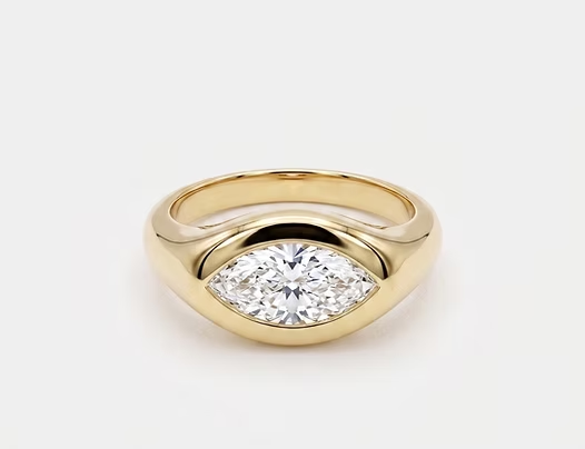 14K Bold Marquise Lab Grown Diamond Pinky Ring (1 CT)