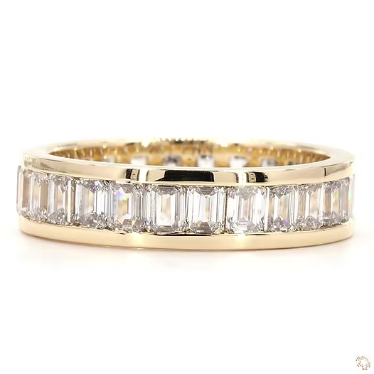 Channel Set Eternity Band with Emerald Cut Lab Diamonds