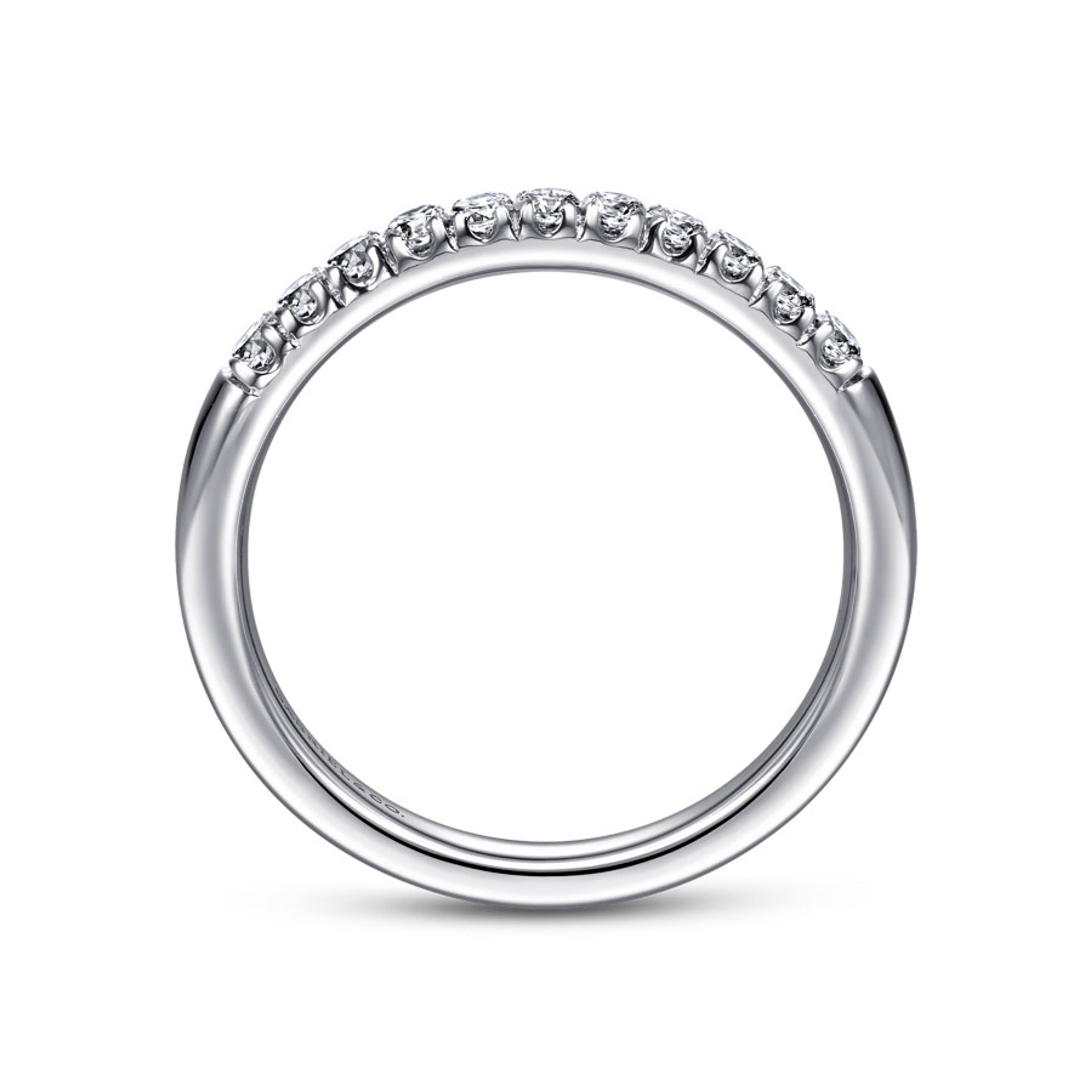 14K gold pave diamond anniversary ring