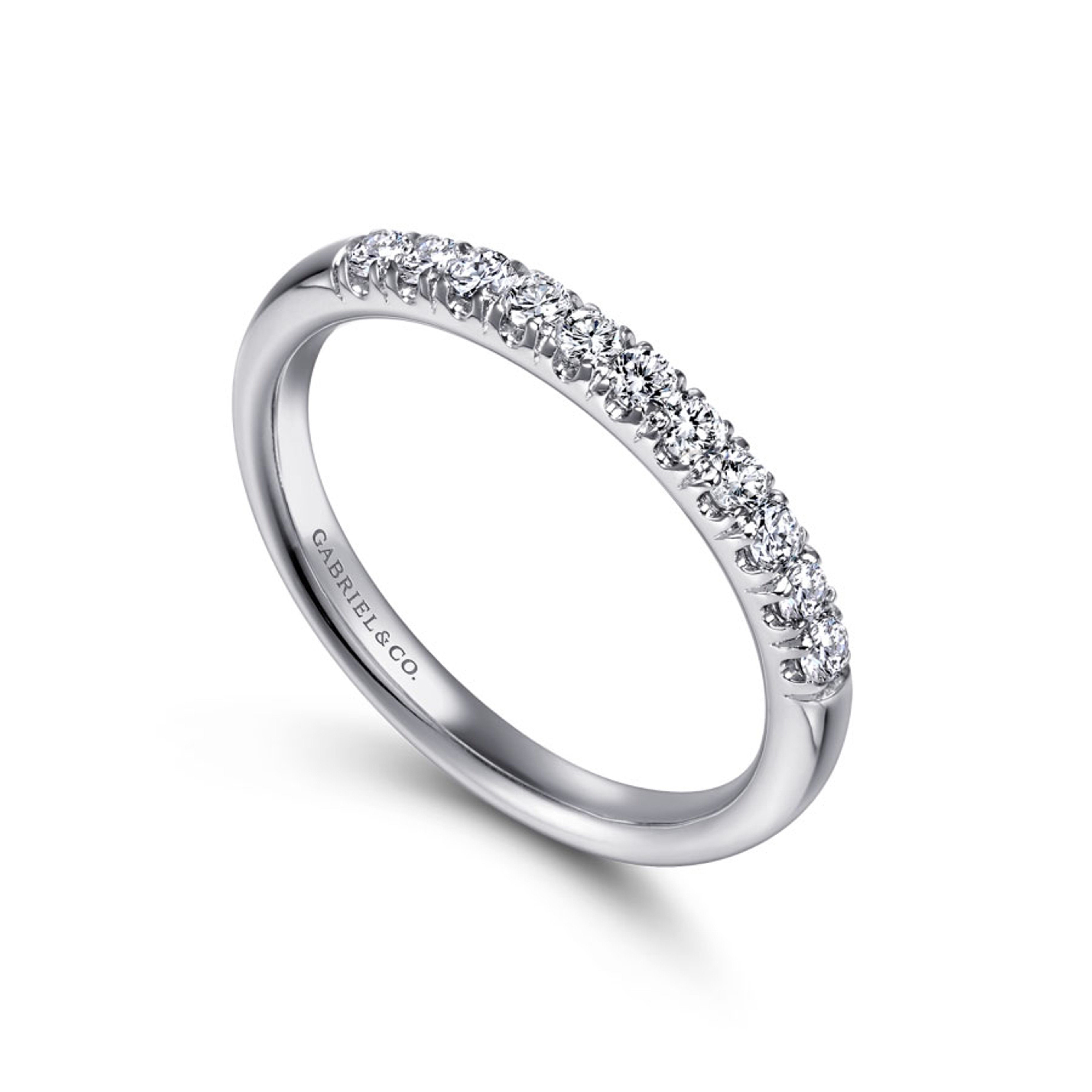 14K gold pave diamond anniversary ring