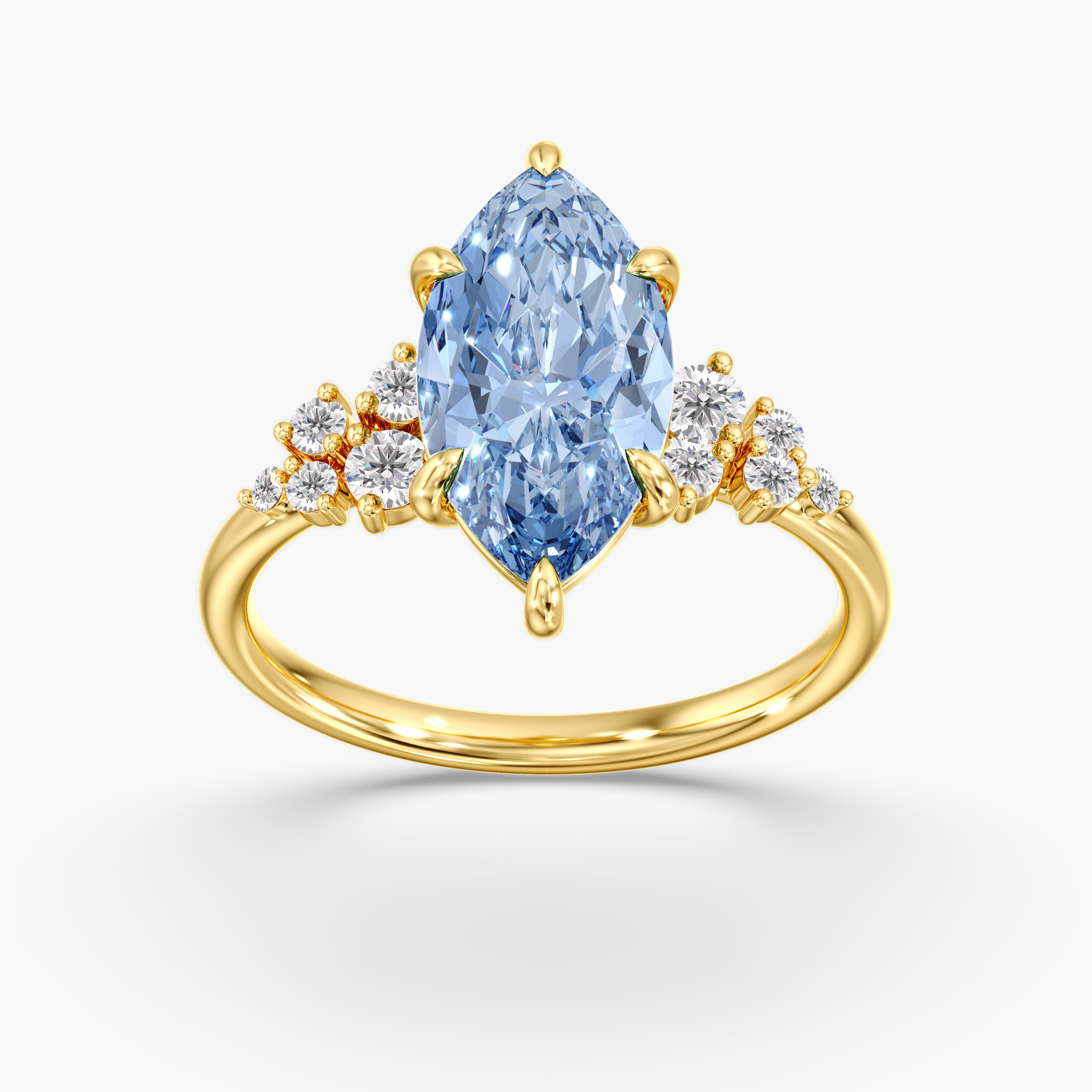 Fancy Lab-Grown Color Diamond Accented Diamond Ring