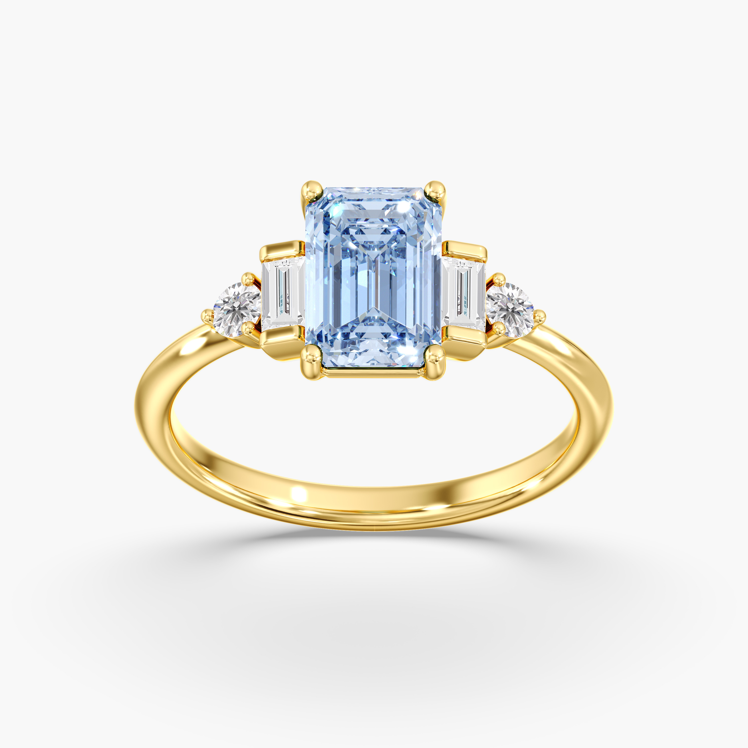 Vivid Blue Fancy Lab-Grown Diamond 5 Stone Ring