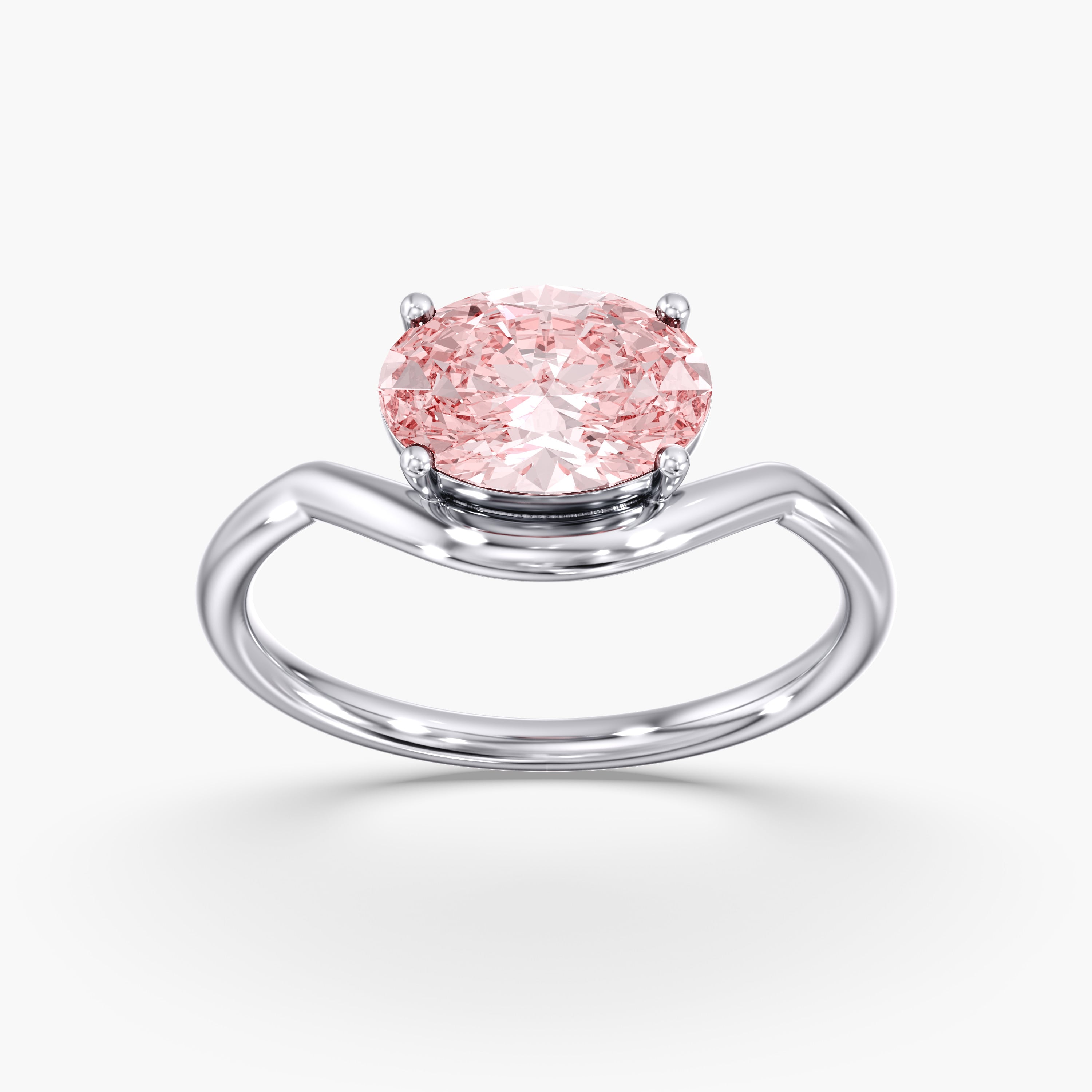 Fancy Lab-Grown Color Diamond Ring - Intense Pink & Blue