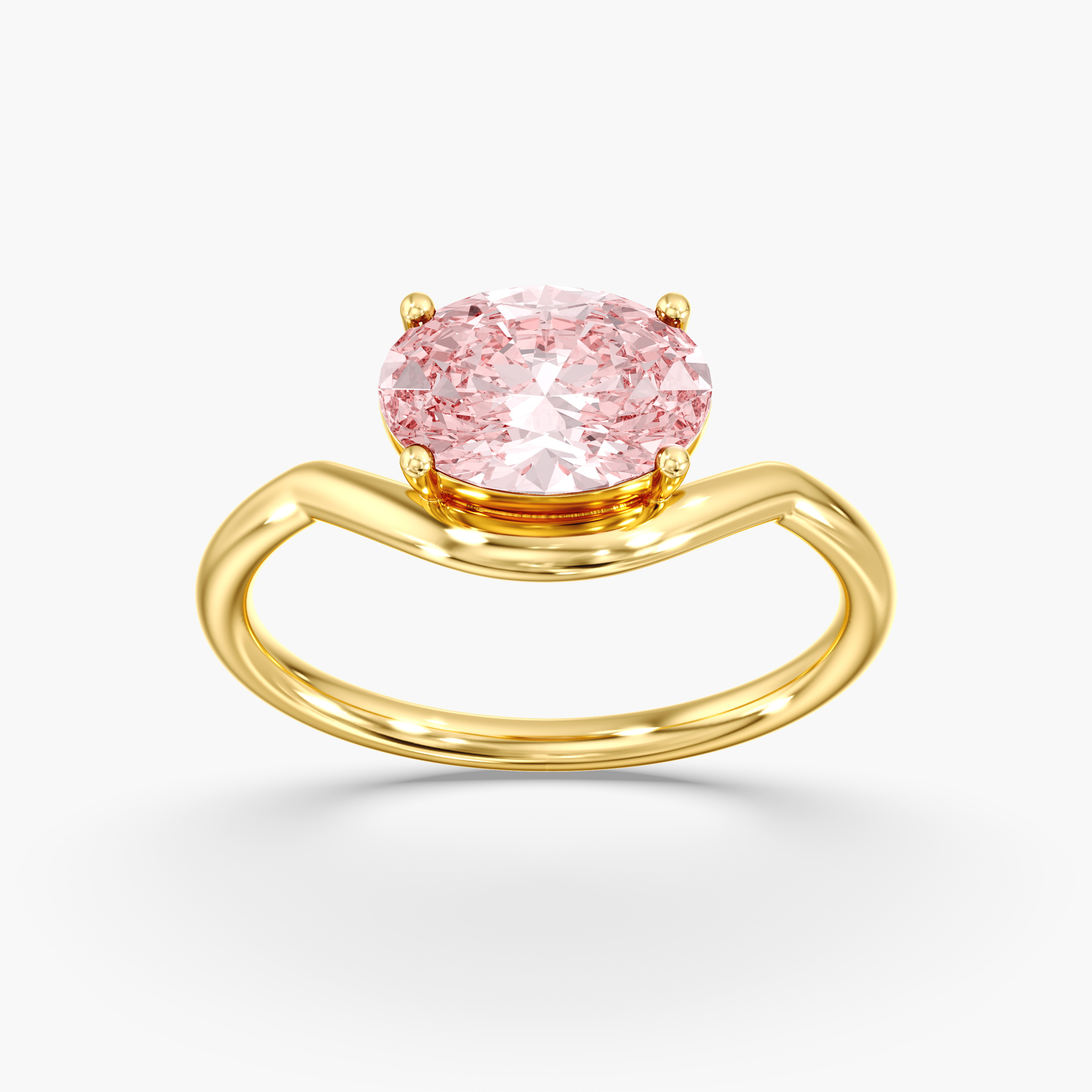 Intense Pink & Blue Fancy Lab-Grown Color Diamond Ring