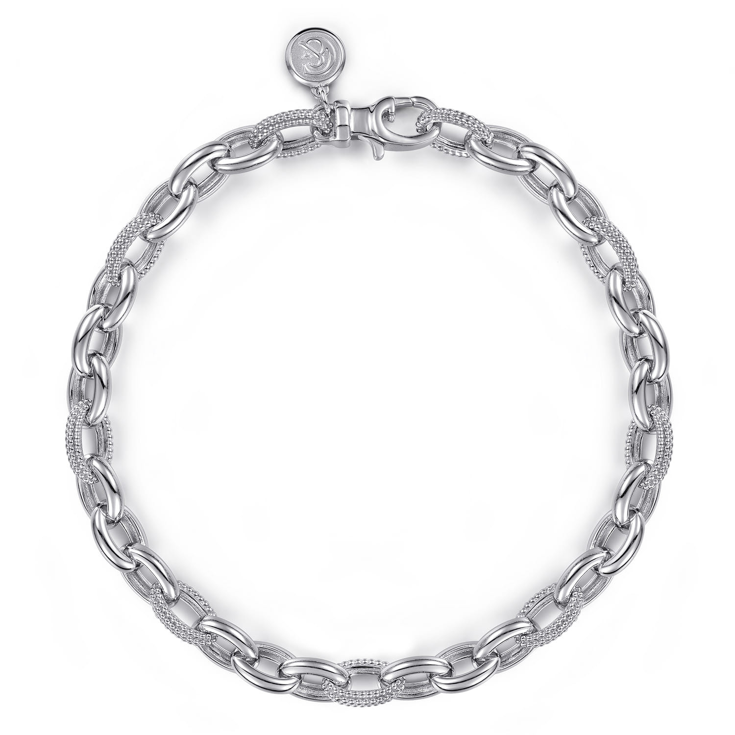 925 Sterling Silver Bujukan Beaded Link Chain Bracelet