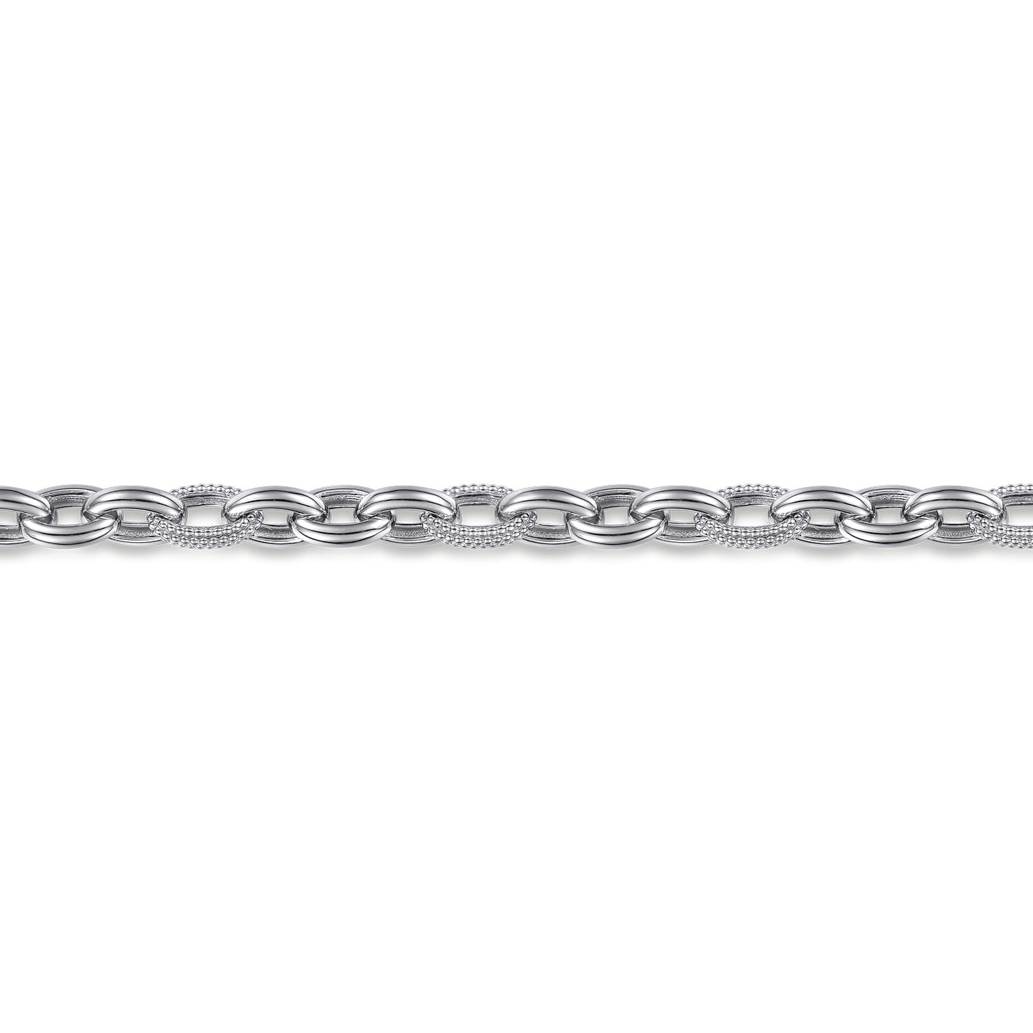 925 Sterling Silver Bujukan Beaded Link Chain Bracelet