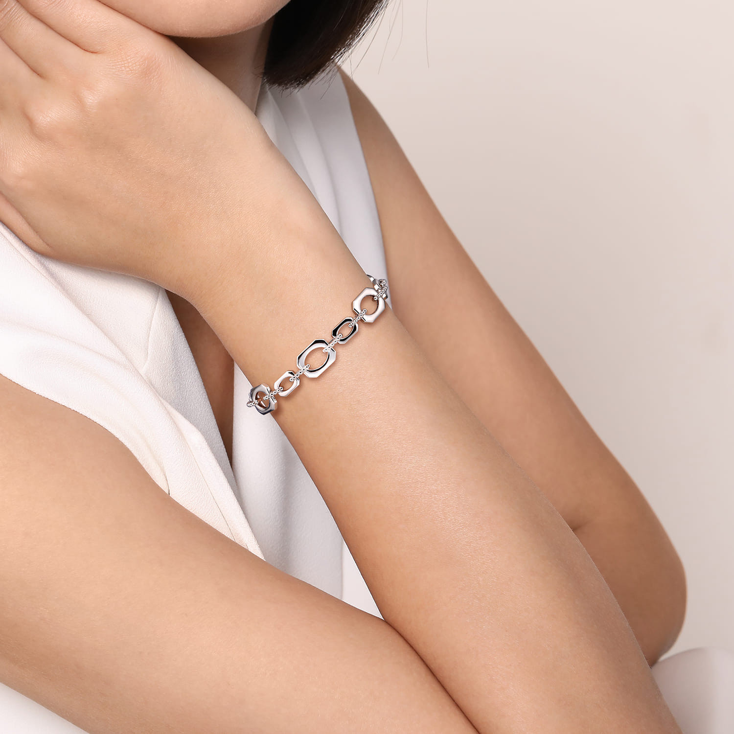 Link Chain Bracelet 925 Sterling Silver 7.5inch Bujukan