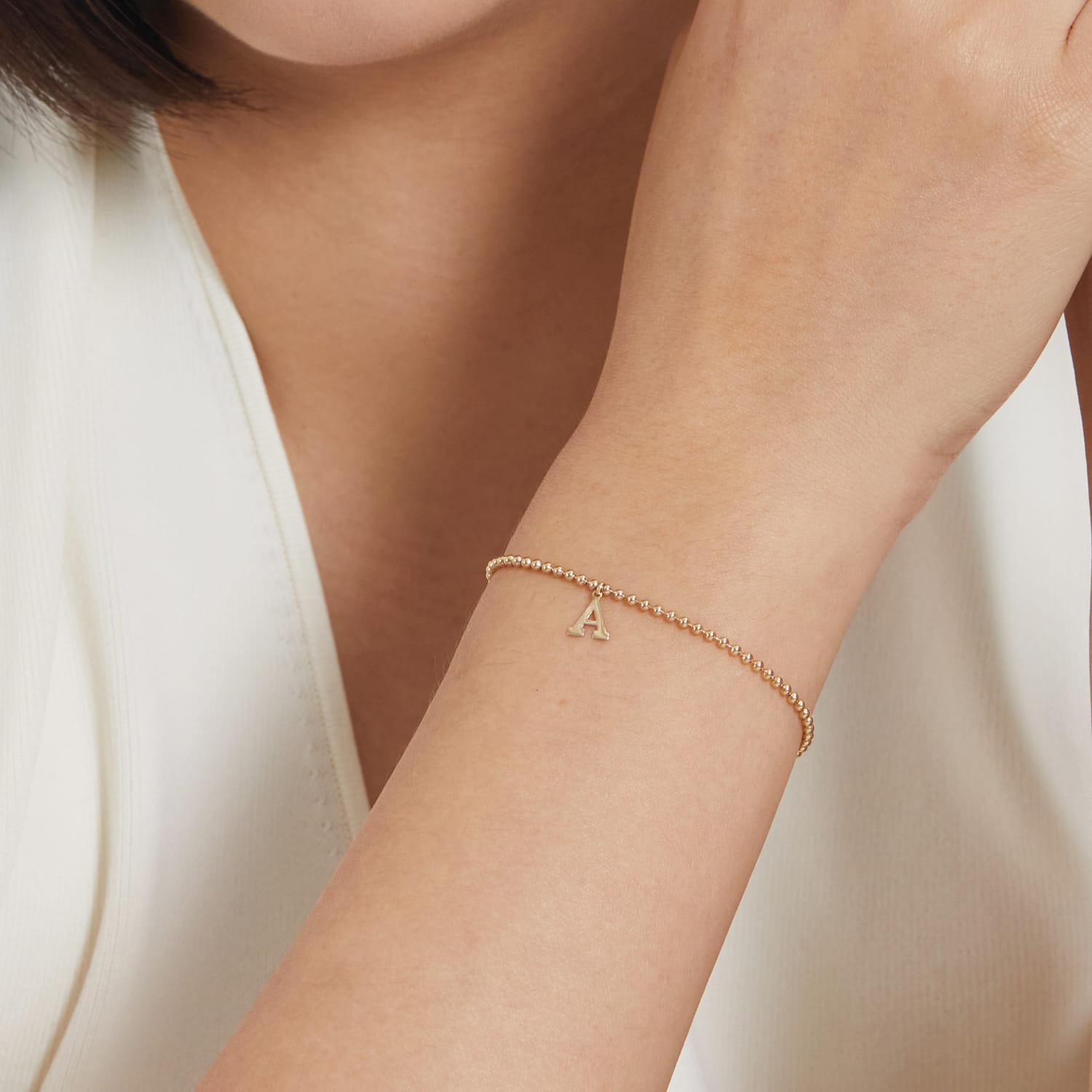 14K Yellow Gold Bujukan Initial Bracelet