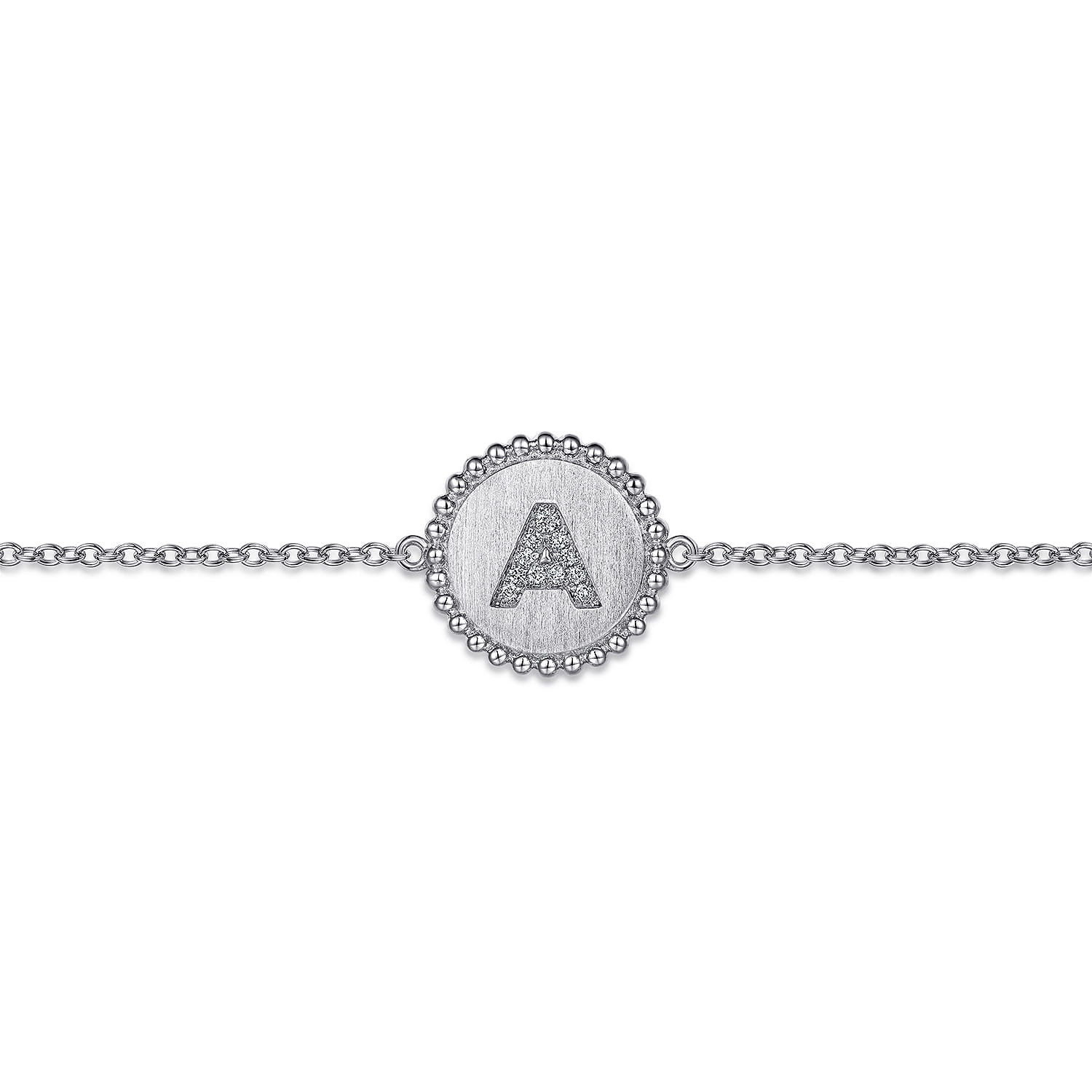 925 Sterling Silver Diamond Bujukan Initial Bracelet