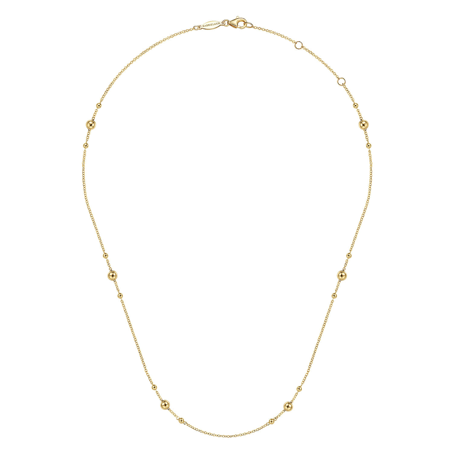 14K Yellow Gold Bujukan Bead Station Necklace