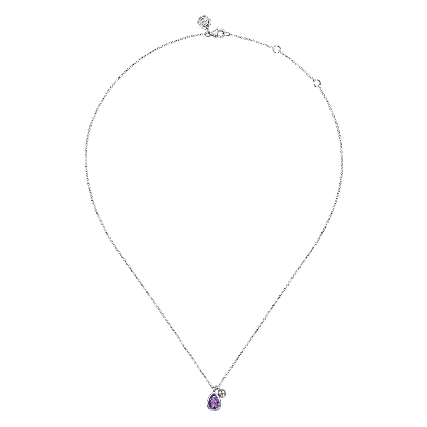 925 Sterling Silver Pear Bujukan Pendant Necklace