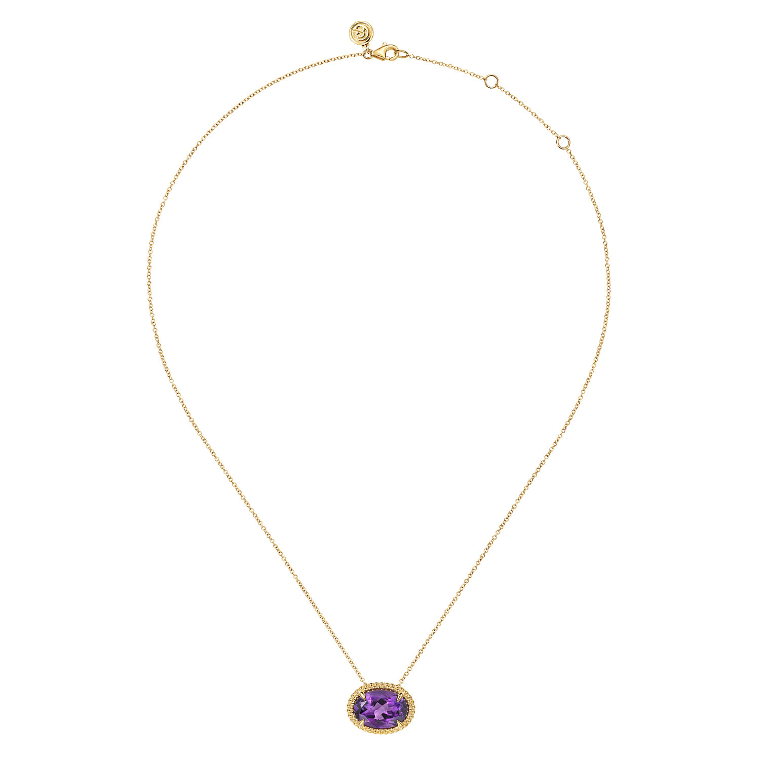 14K Yellow Gold Amethyst and Bujukan Double Pendant Necklace