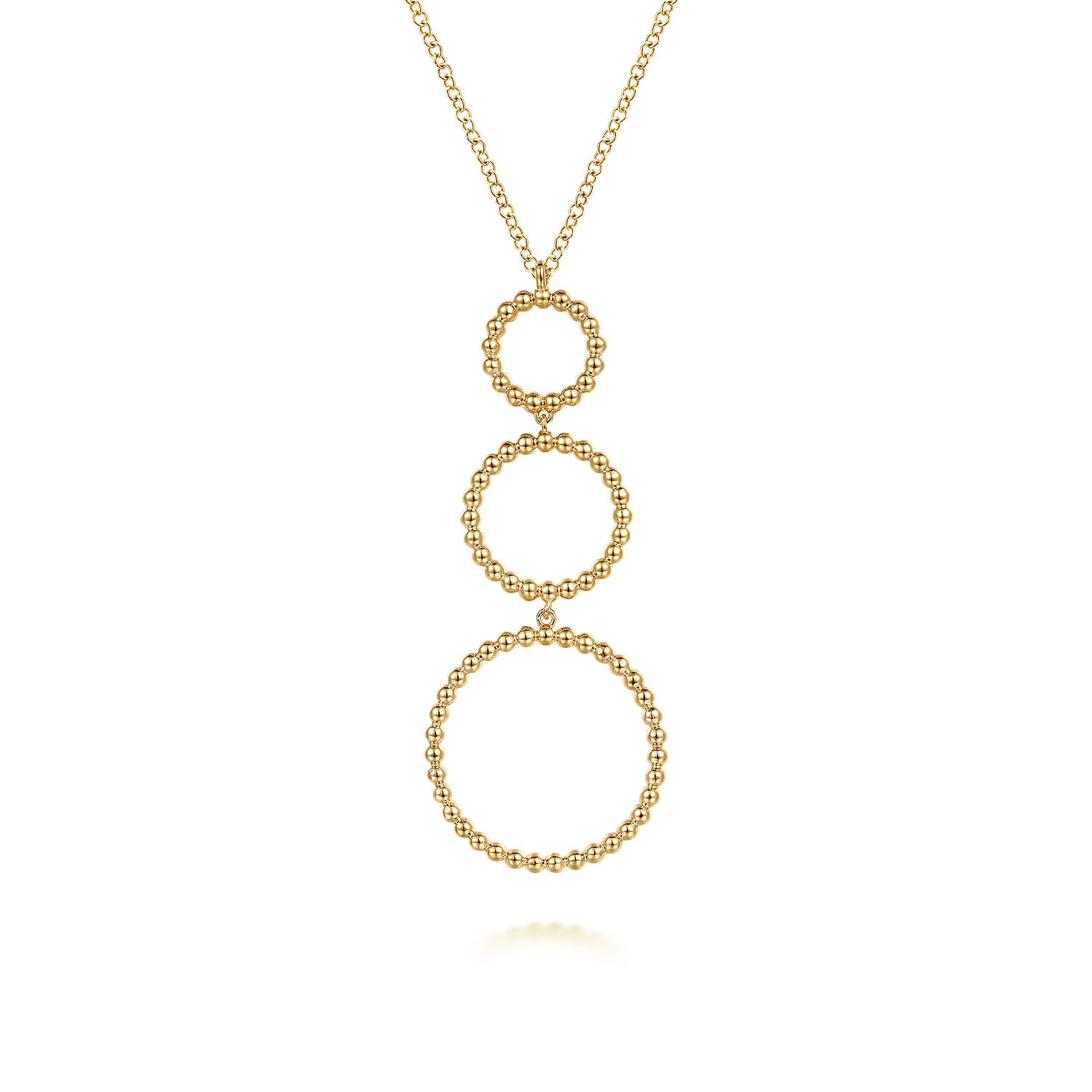 14K Yellow Gold Bujukan Graduating Circles Necklace