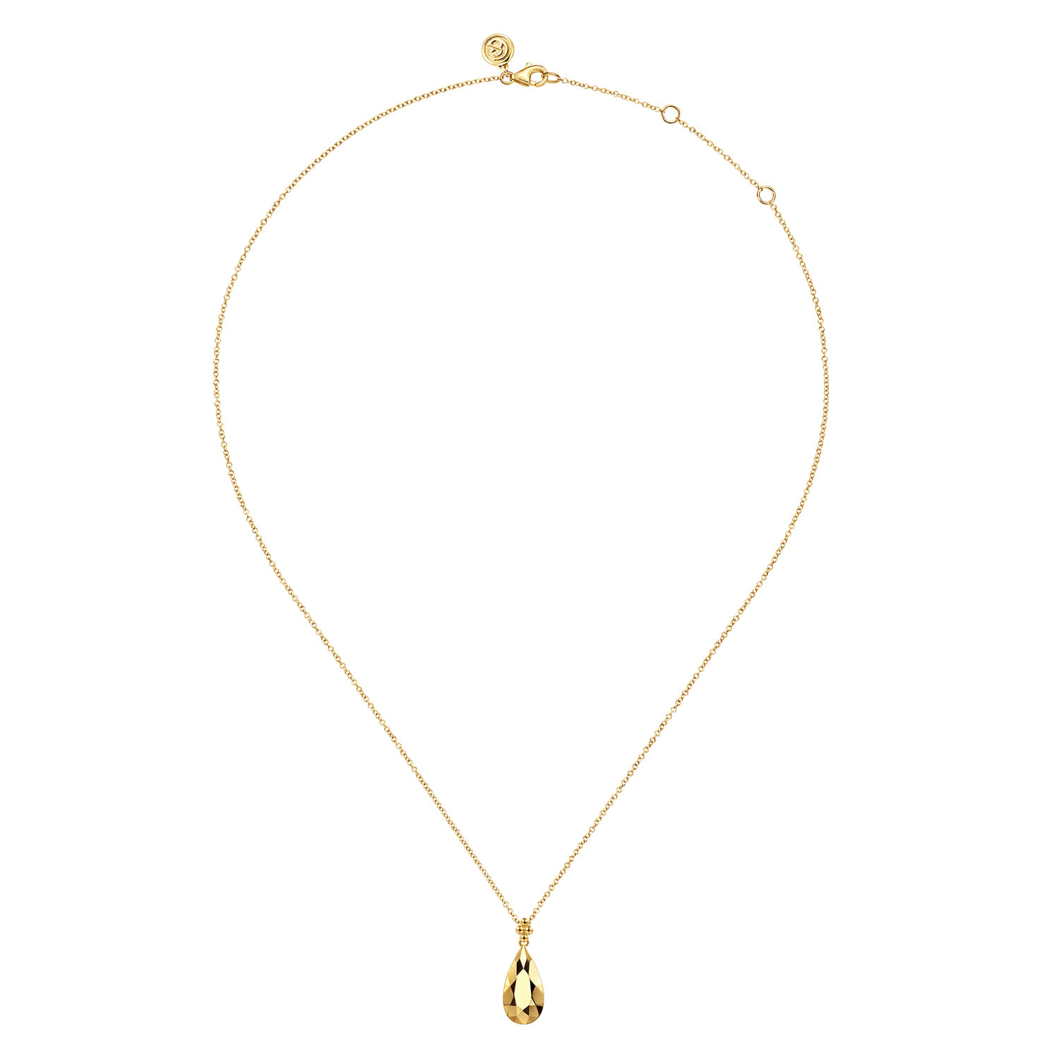 Pendant Necklace Teardrop 14K Yellow Gold Bujukan