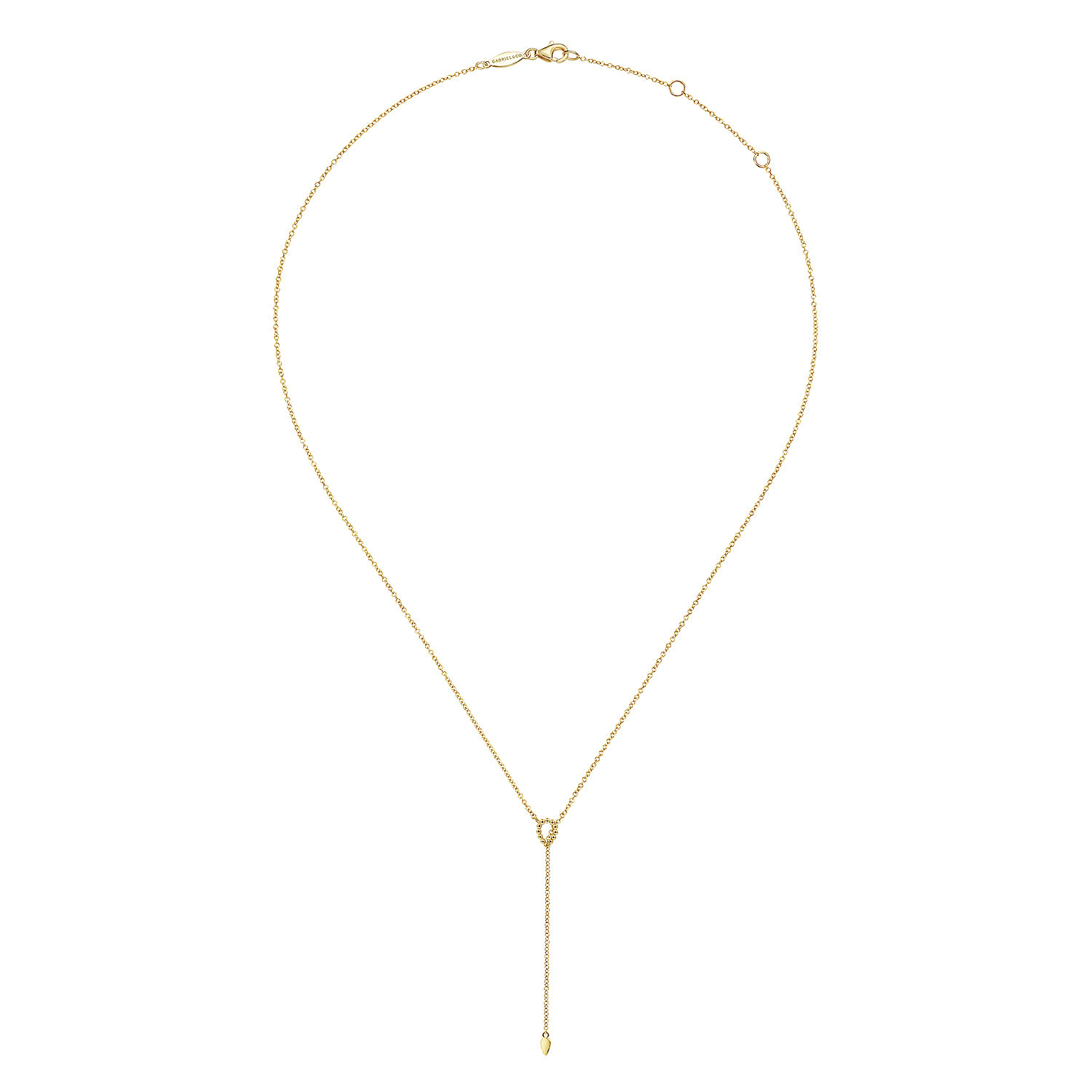 14K Yellow Gold Bujukan Lariat Necklace