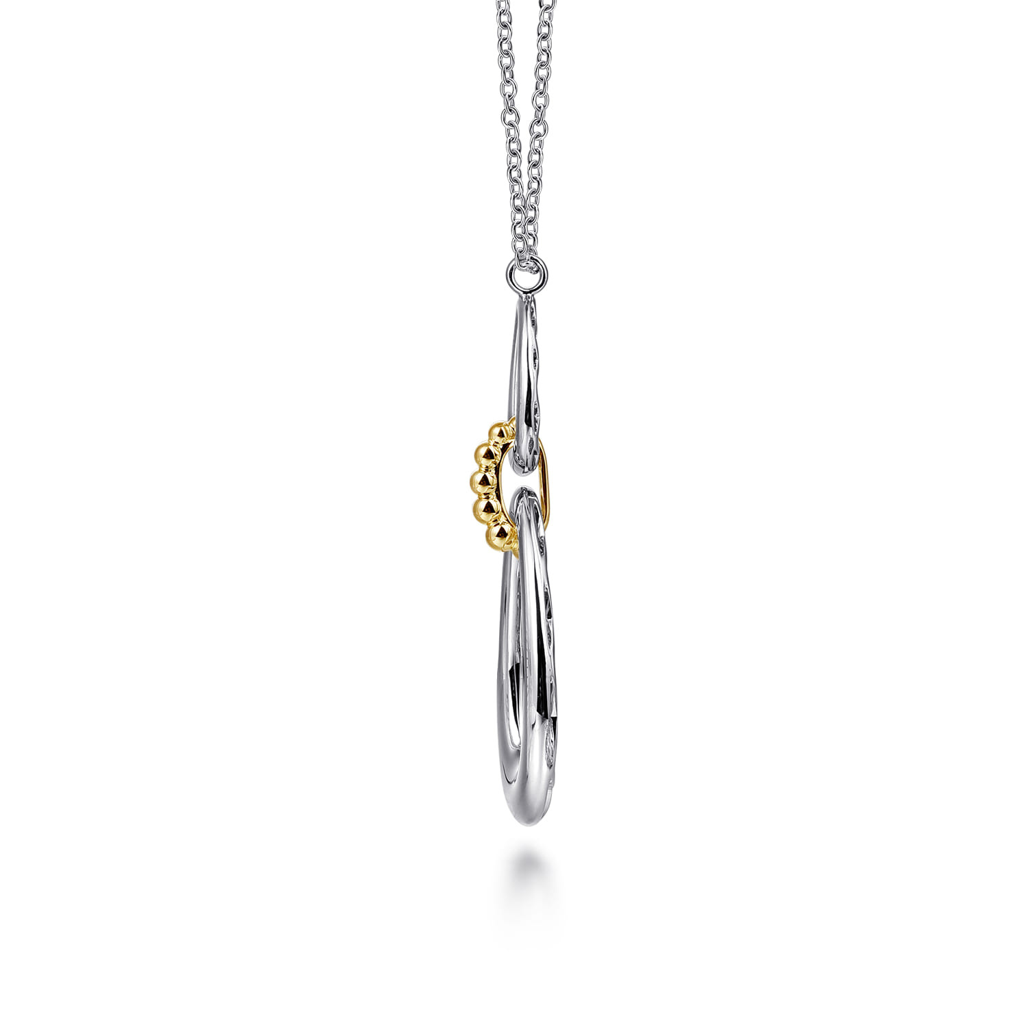 925 Sterling Silver and 14K Yellow Gold Bujukan Pear Shape Necklace