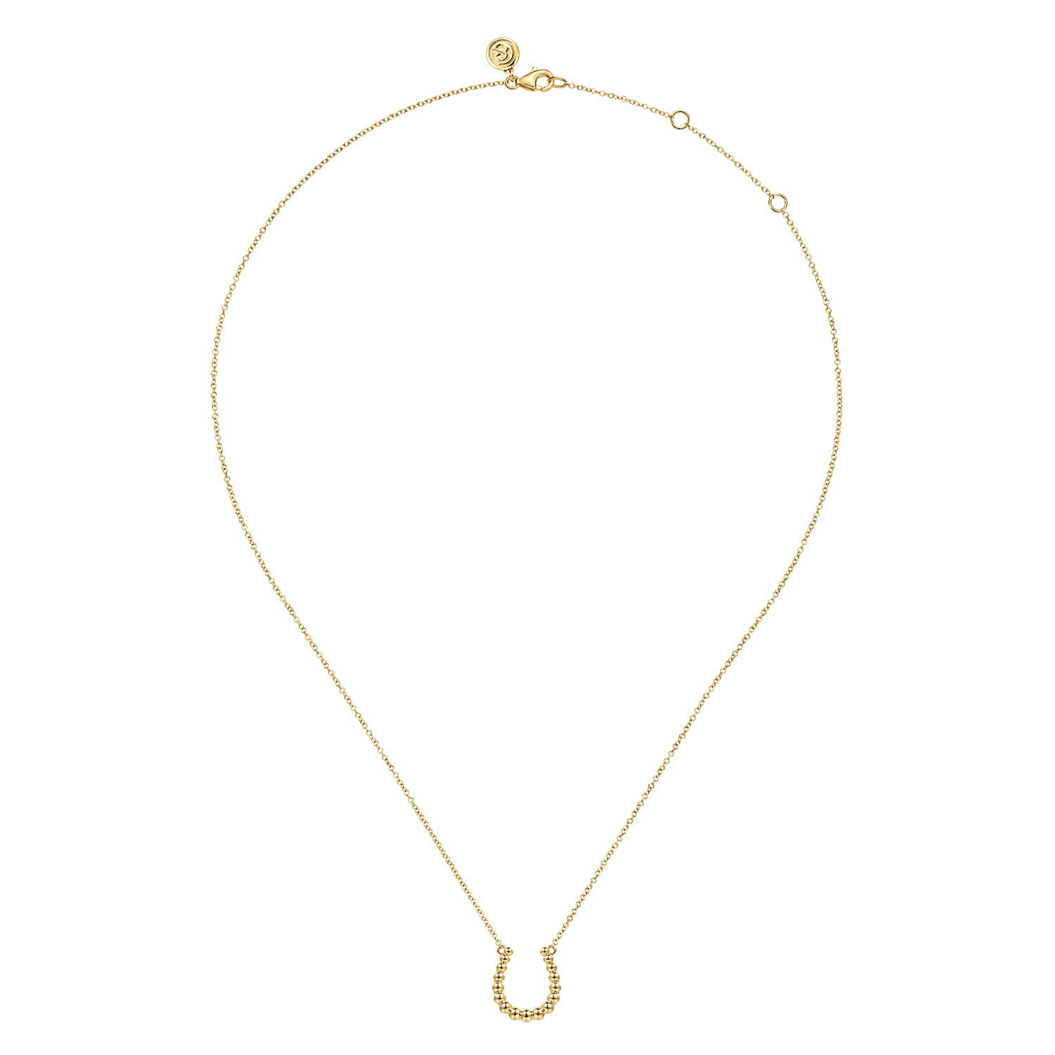 14K Yellow Plain Gold Bujukan Horseshoe Pendant Necklace
