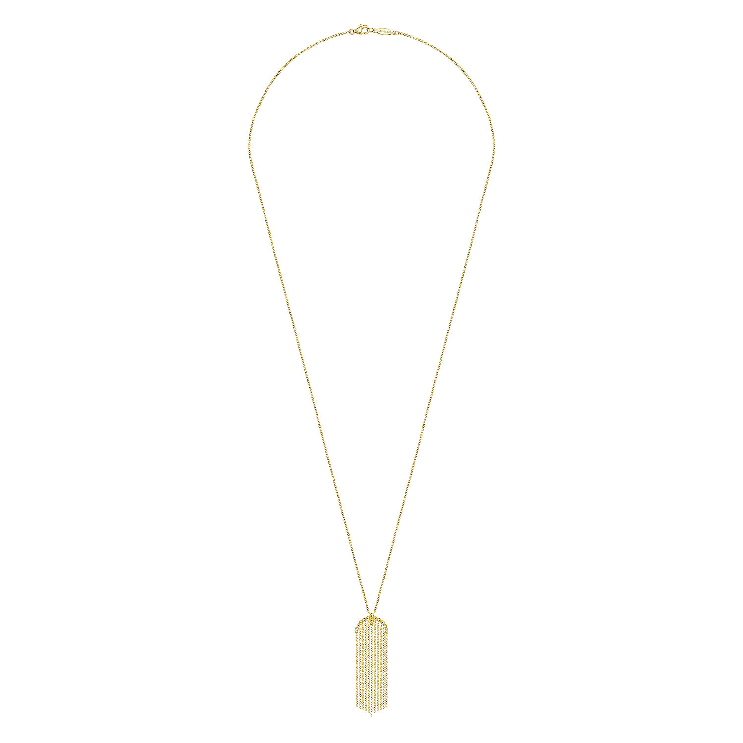 24 inch 14K Yellow Gold Bujukan Tassel Pendant Necklace