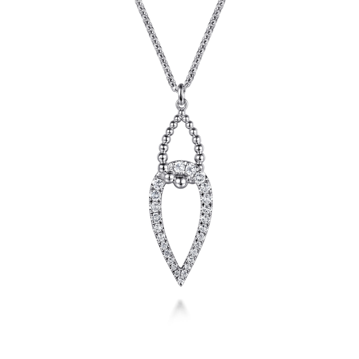925 Sterling Silver Bujukan and White Sapphire Interlocking Pendant Necklace