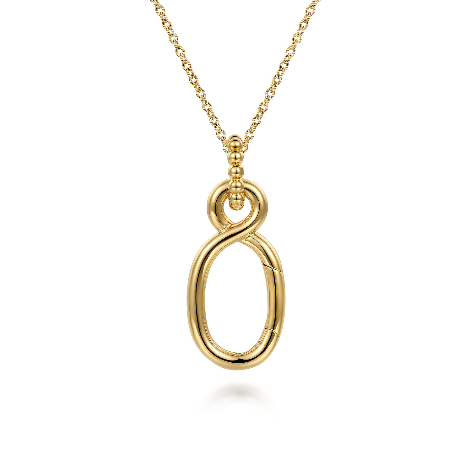 14K Yellow Gold Hinge Function Bujukan Pendant Necklace