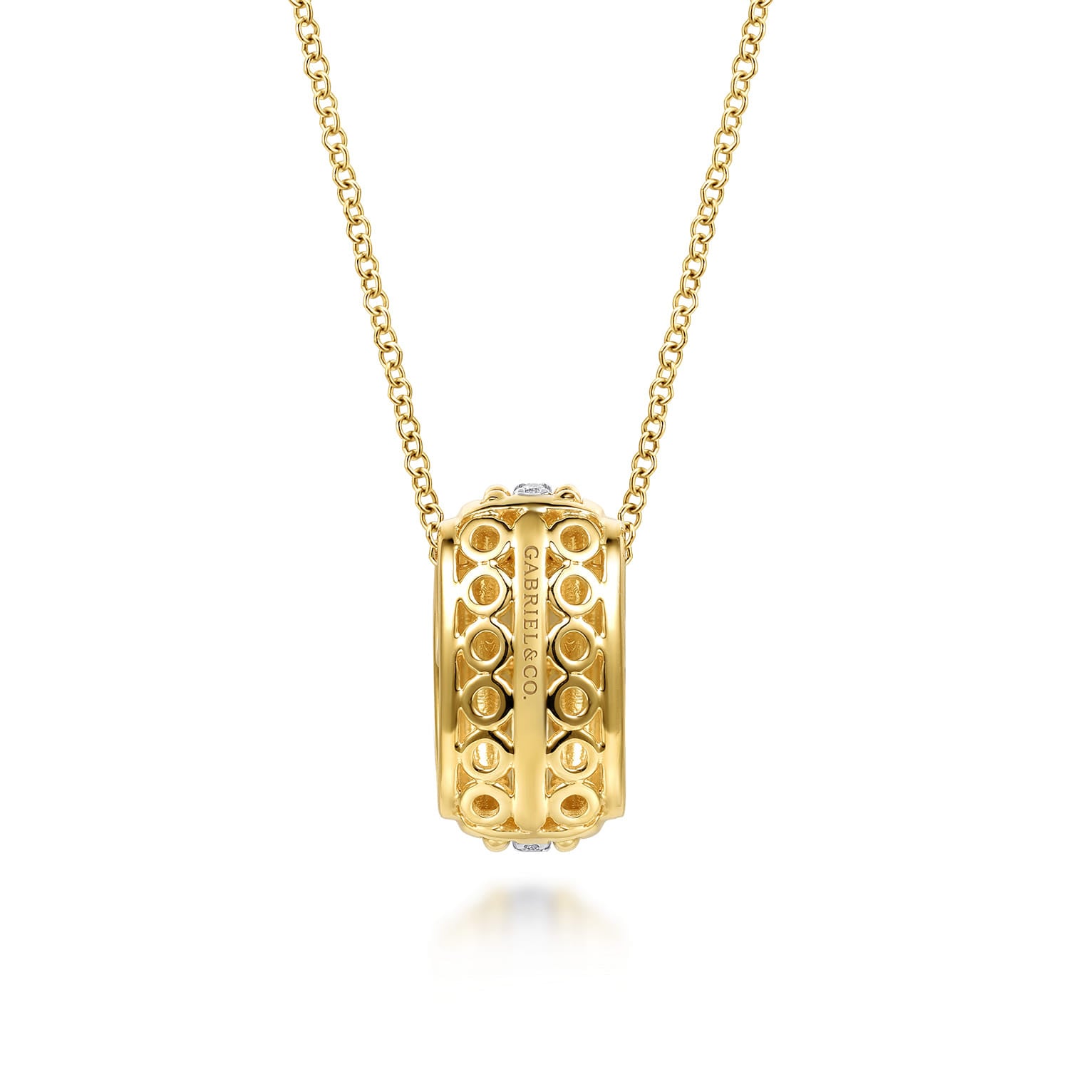 14K White & Yellow Gold Bujukan Diamond Pendant Necklace