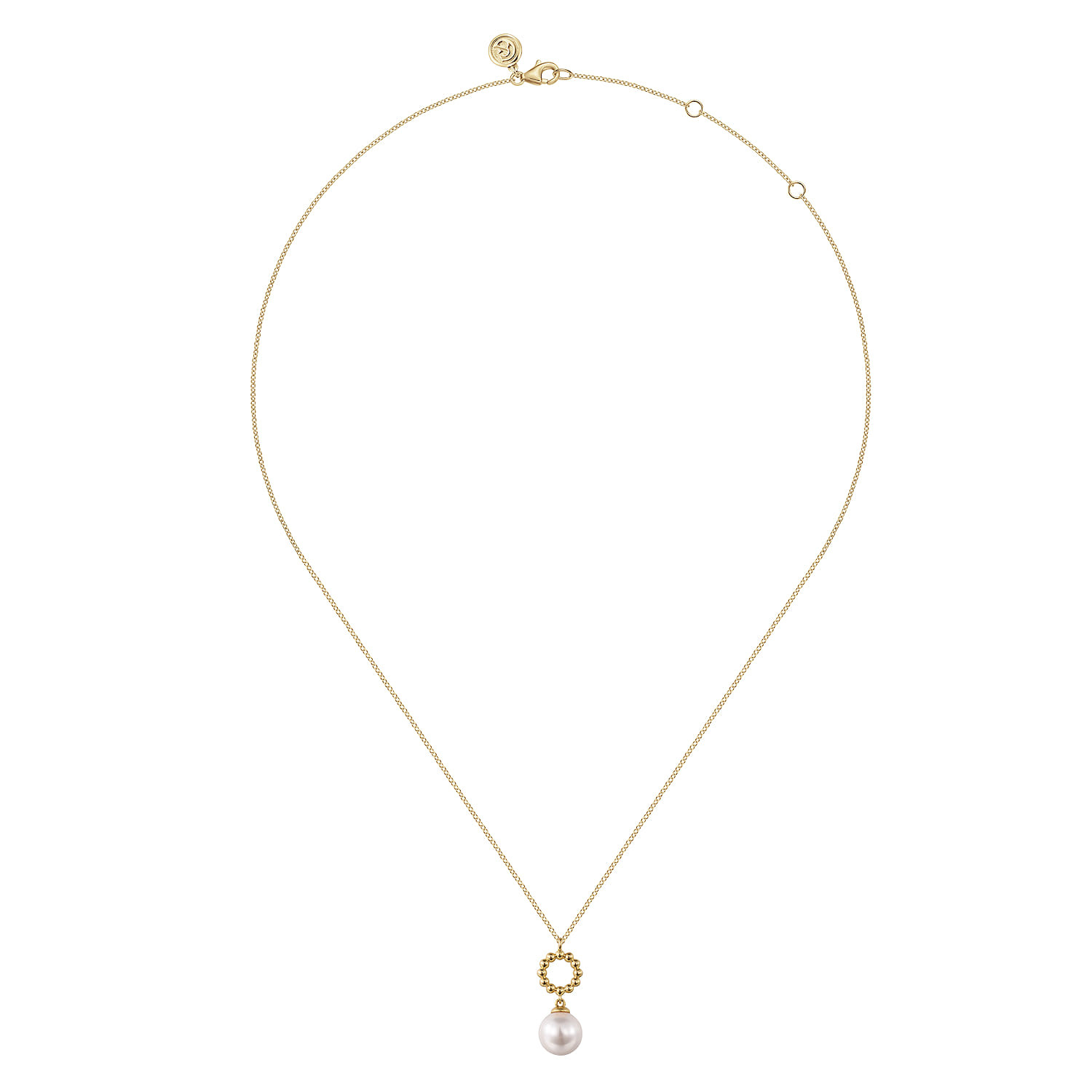 14K Yellow Gold Fresh Water Pearl Bujukan Drop Necklace