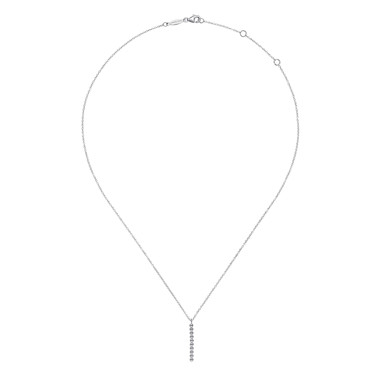 925 Sterling Silver Vertical Bar Bujukan bead Necklace