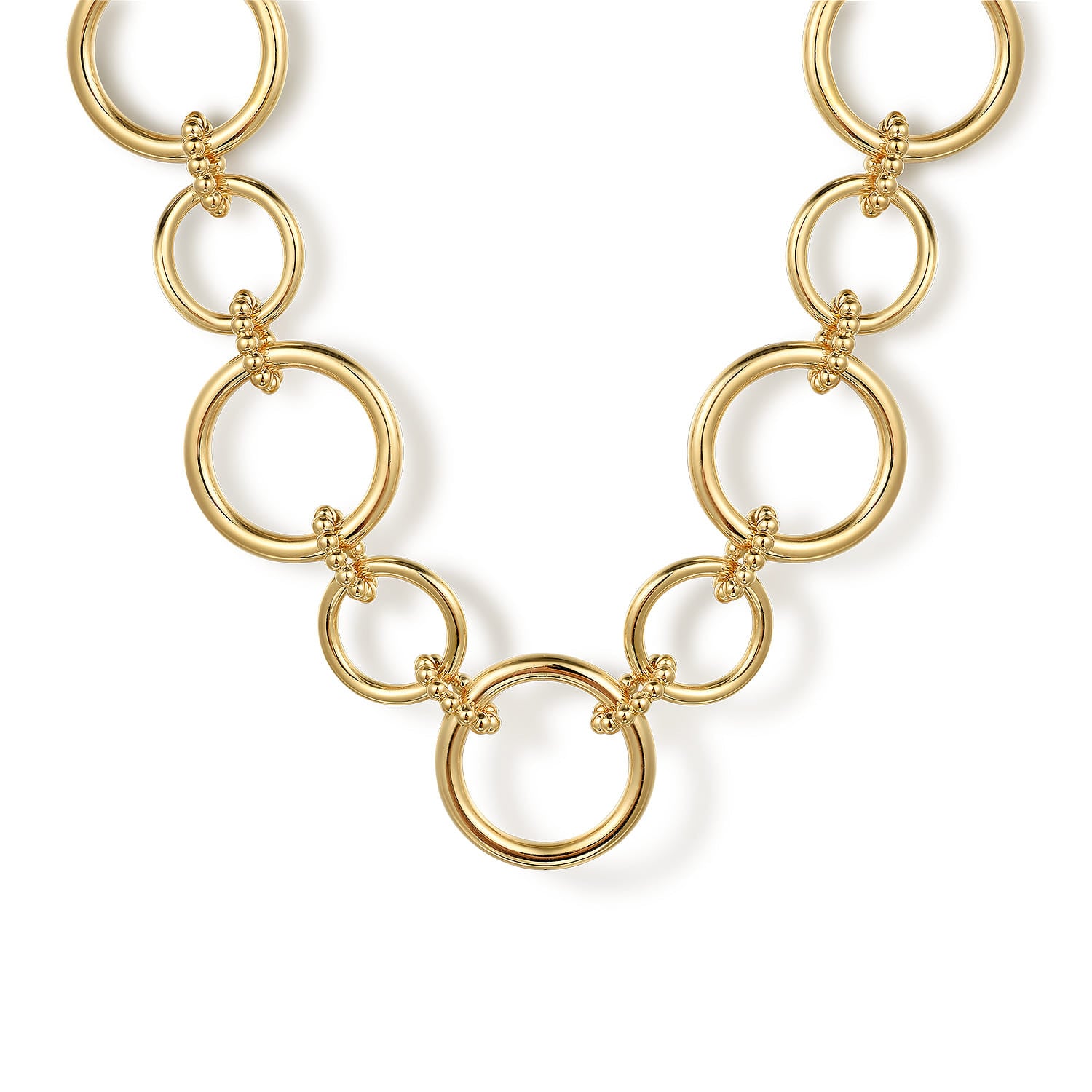 14K Yellow Gold Circle Link Chain Necklace