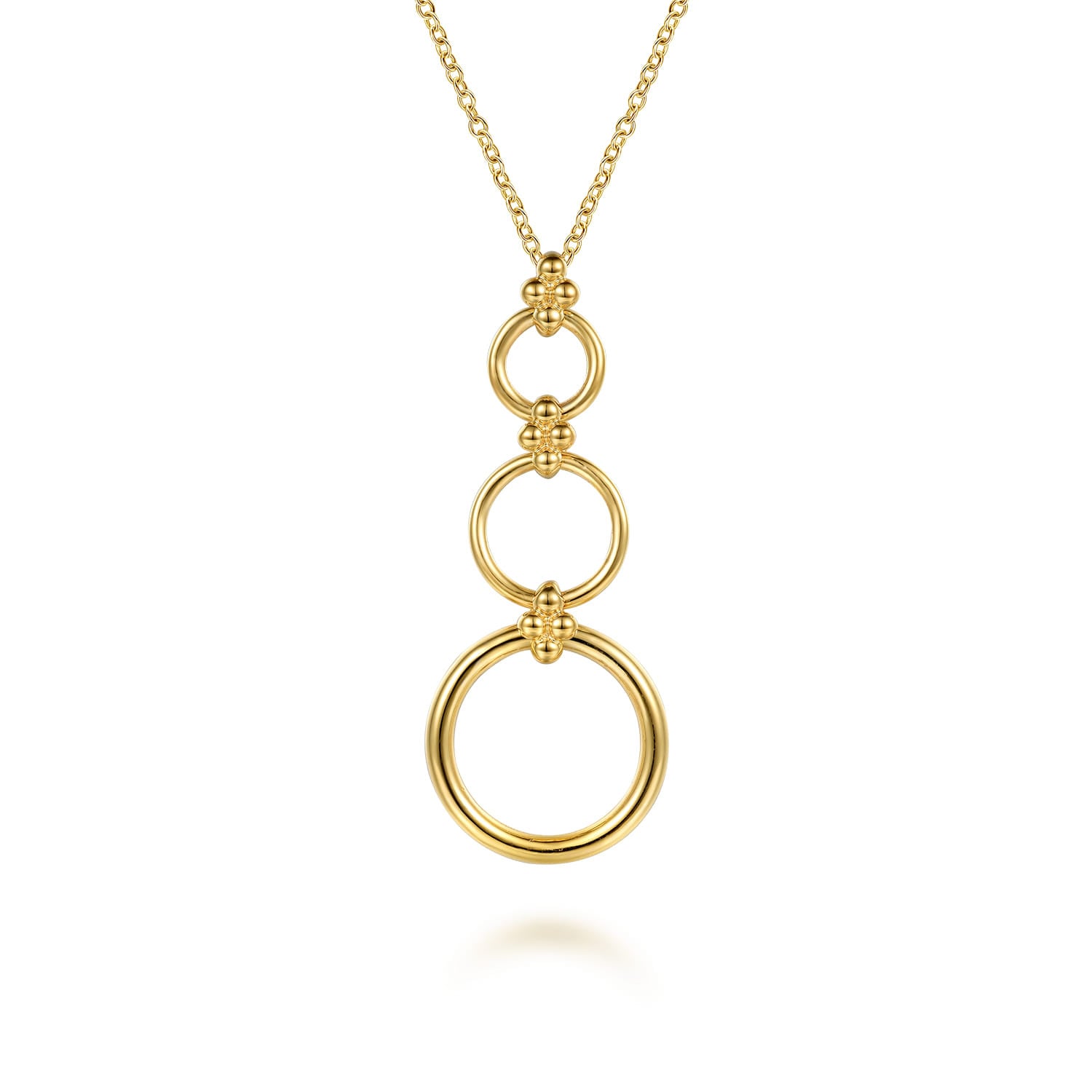 14K Yellow Gold Bujukan Link Chain Drop Necklace
