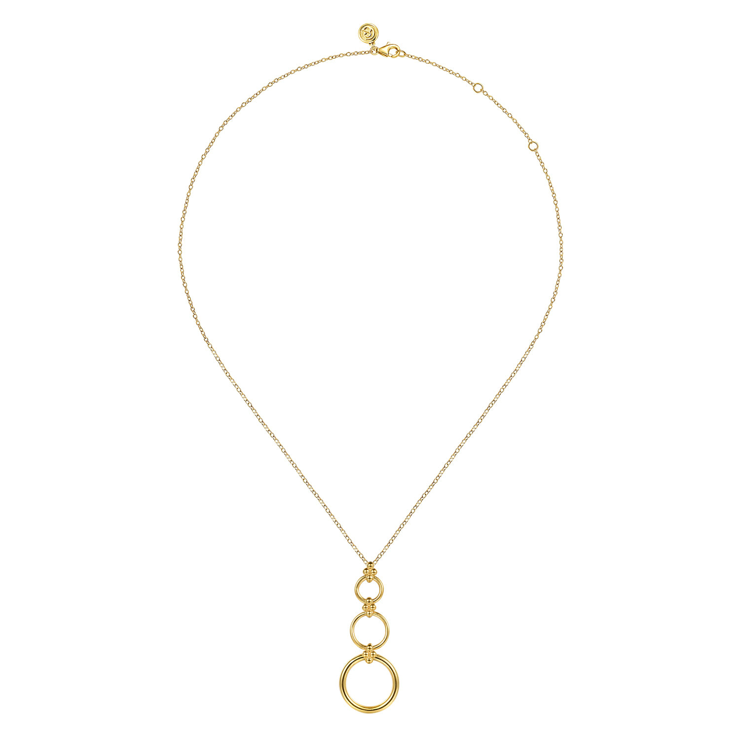 14K Yellow Gold Bujukan Link Chain Drop Necklace