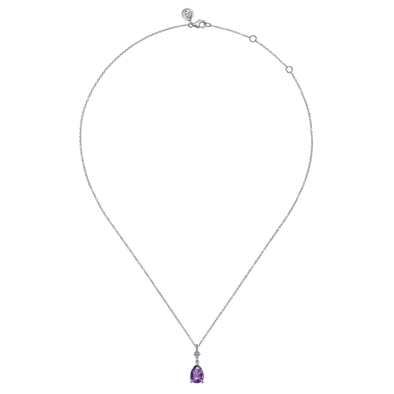 925 Sterling Silver Pear Bujukan Pendant Necklace