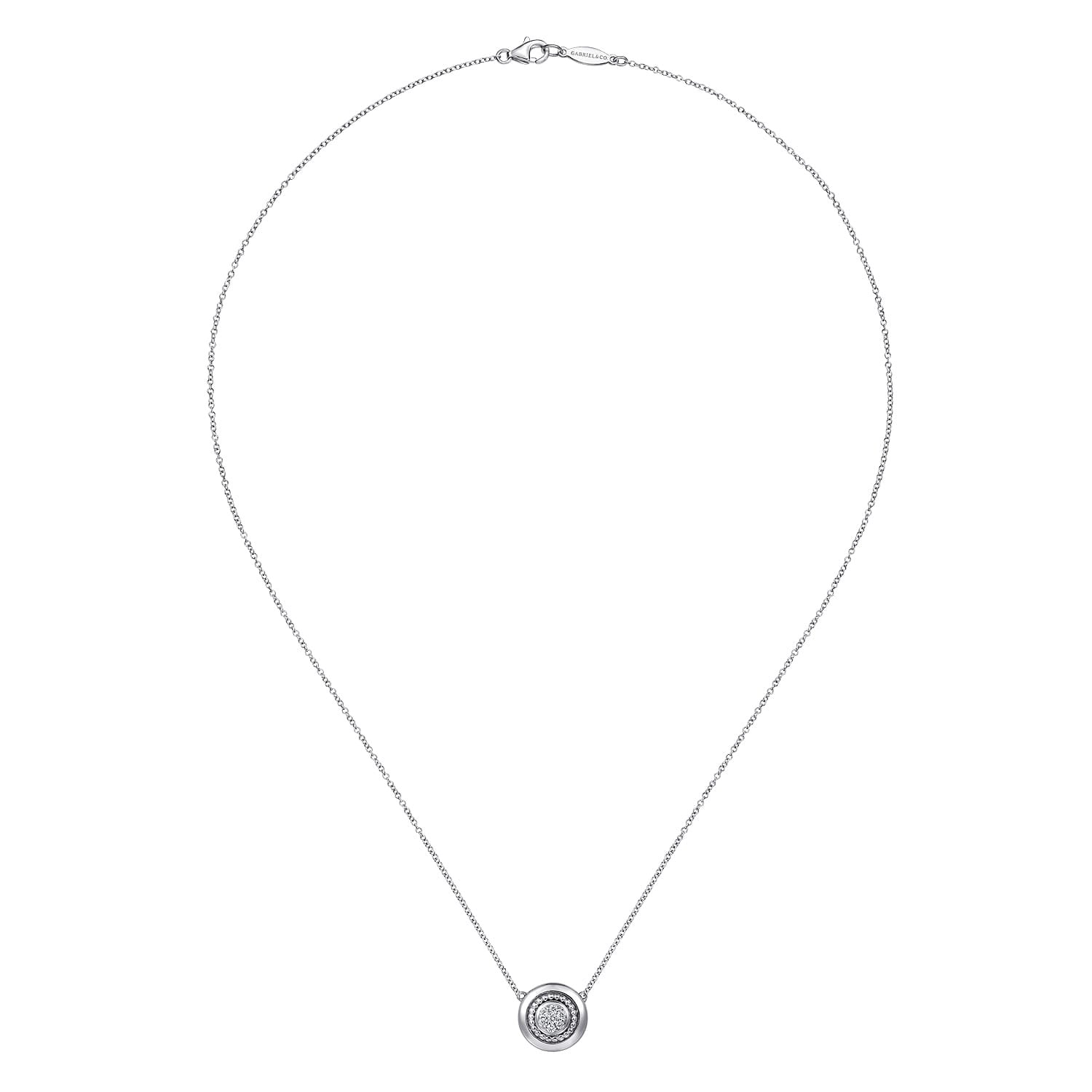 925 Sterling Silver Diamond Pendant Necklace