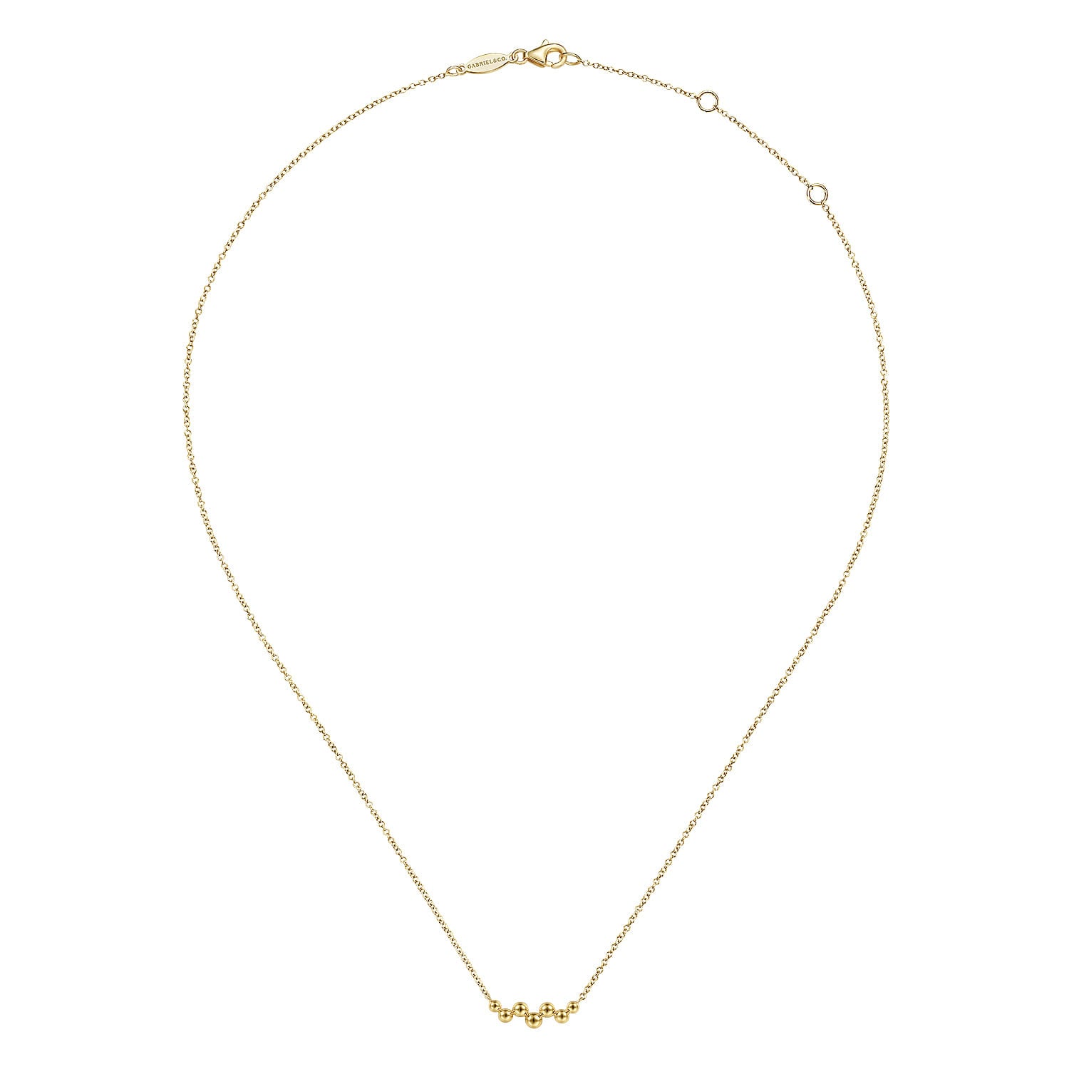 14K Yellow Gold Bujukan Bead Bar Necklace