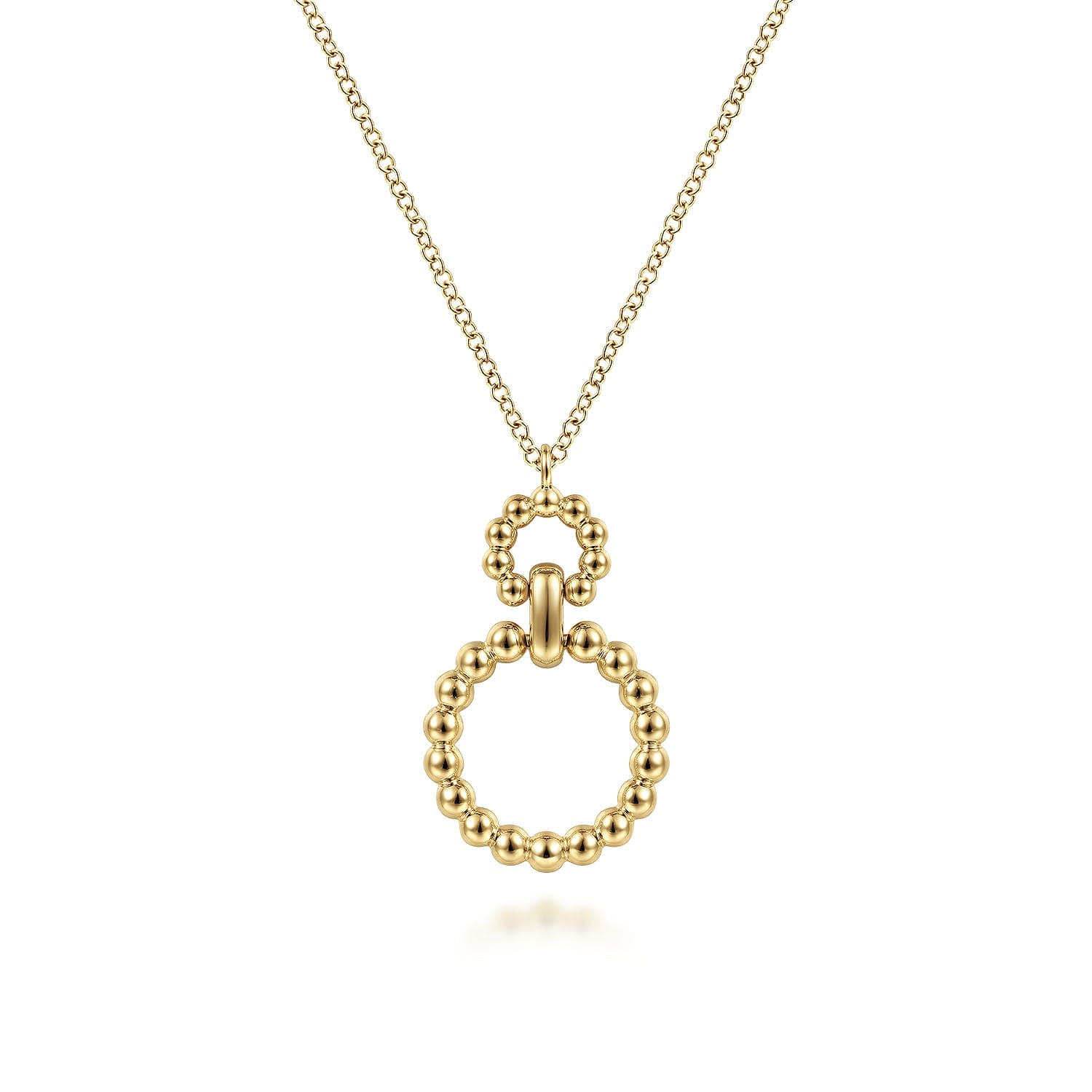 14K Yellow Gold Pendant Necklace with Bujukan Bead Circles