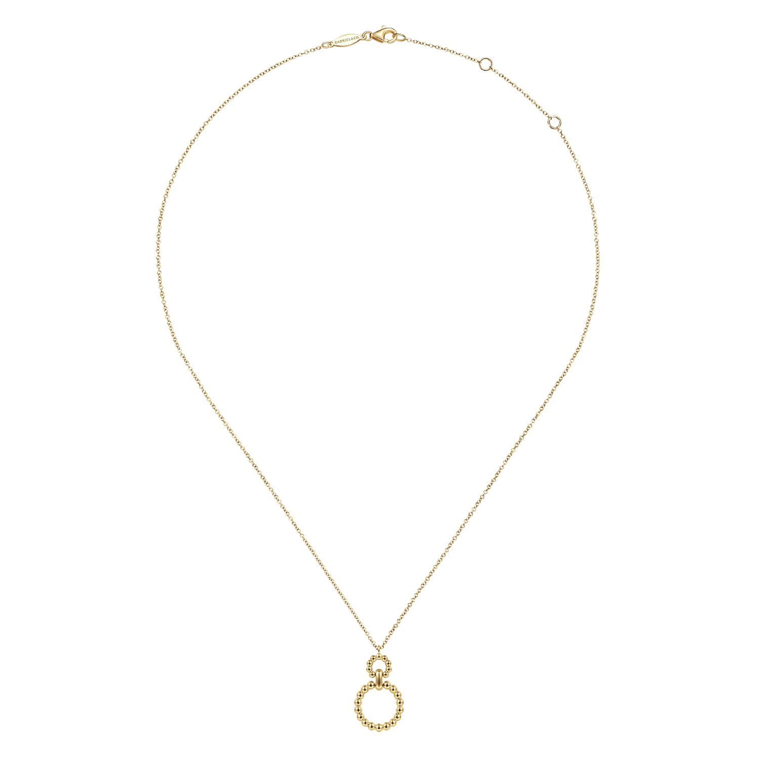 14K Yellow Gold Pendant Necklace with Bujukan Bead Circles