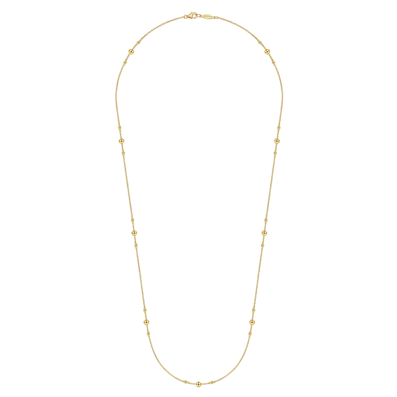 inch 14K Yellow Gold Bujukan Bead Station Necklace