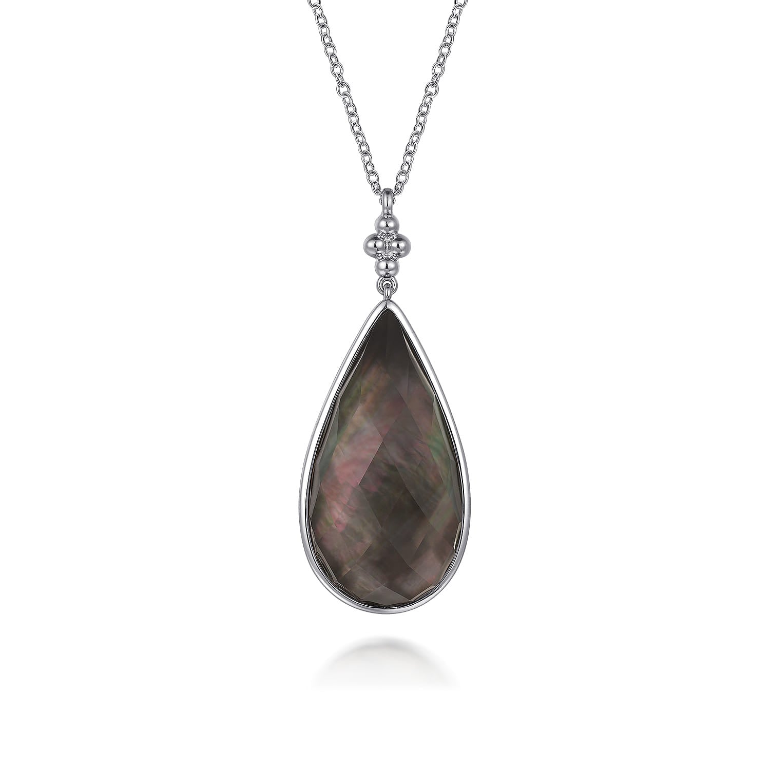 925 Sterling Silver Black Mother of Pear
