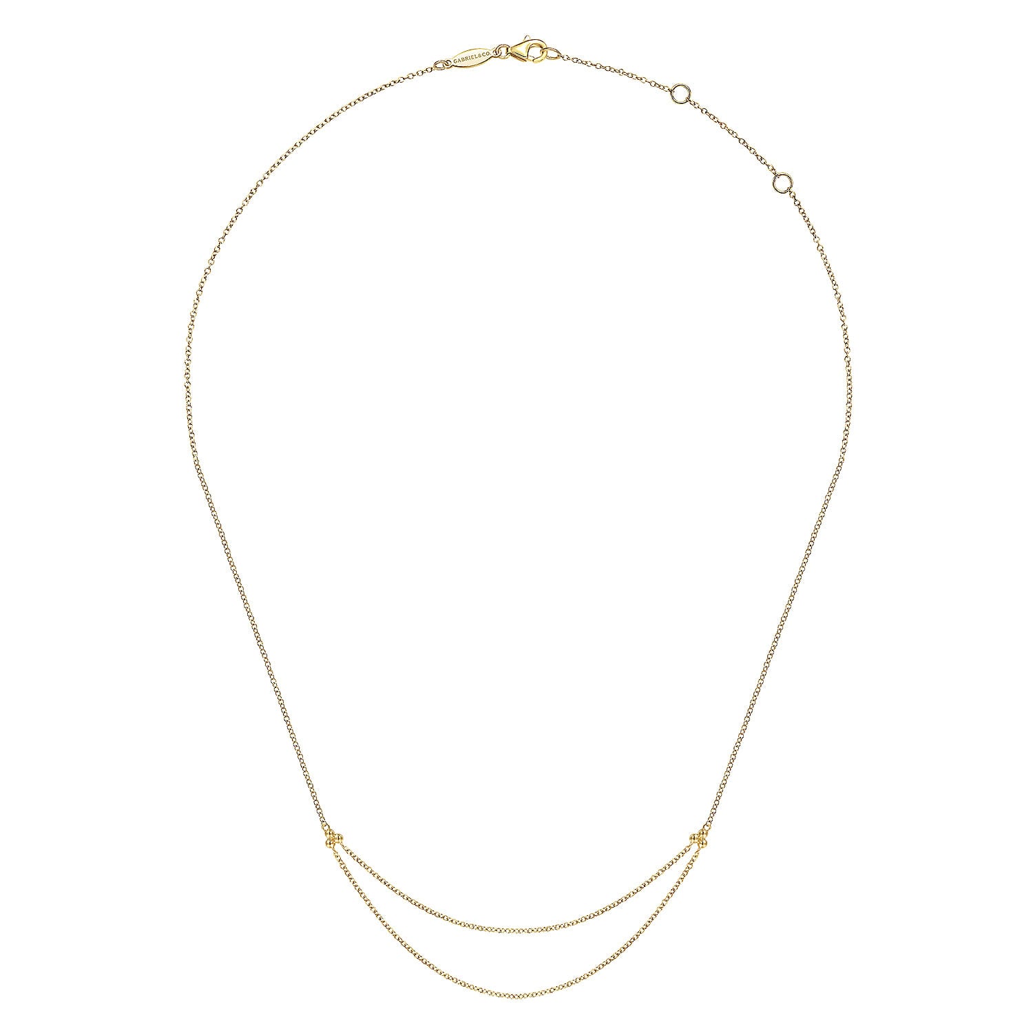 14K Yellow Gold Chain Swag Necklace
